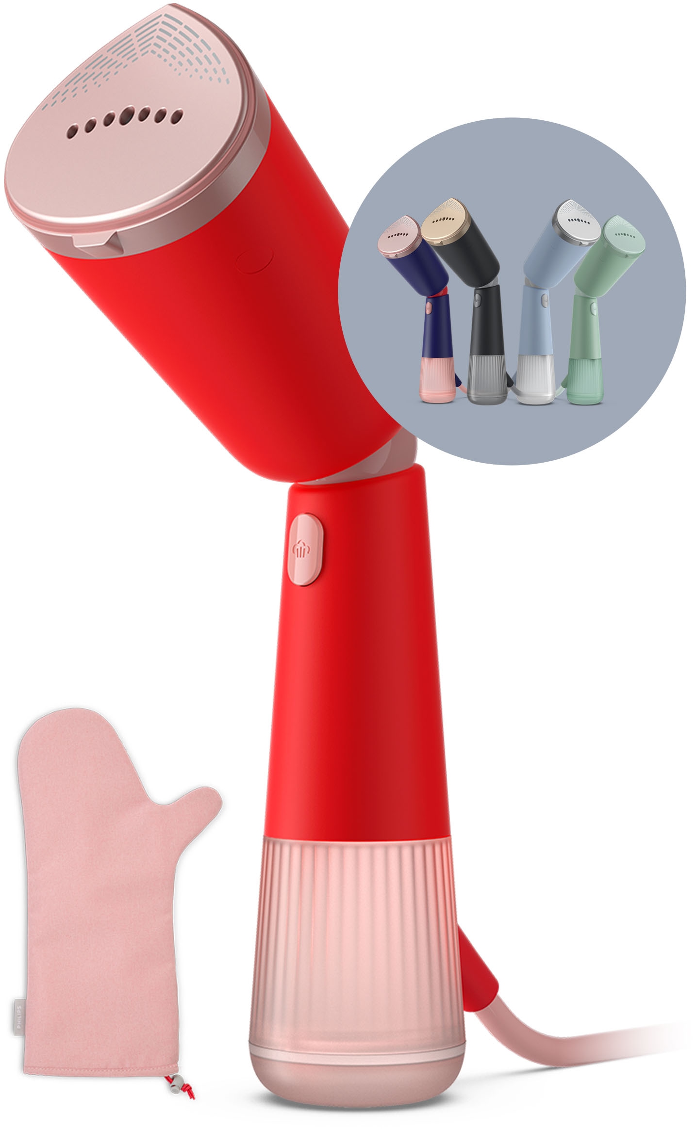 Philips Dampfbürste »STH5020 Styler, 120 ml abnehmbarer Wassertank, Metallplatte«, 1400 W, Steamer im schlanken Design, 2-in-1 Handschuh und Tasche inkl.