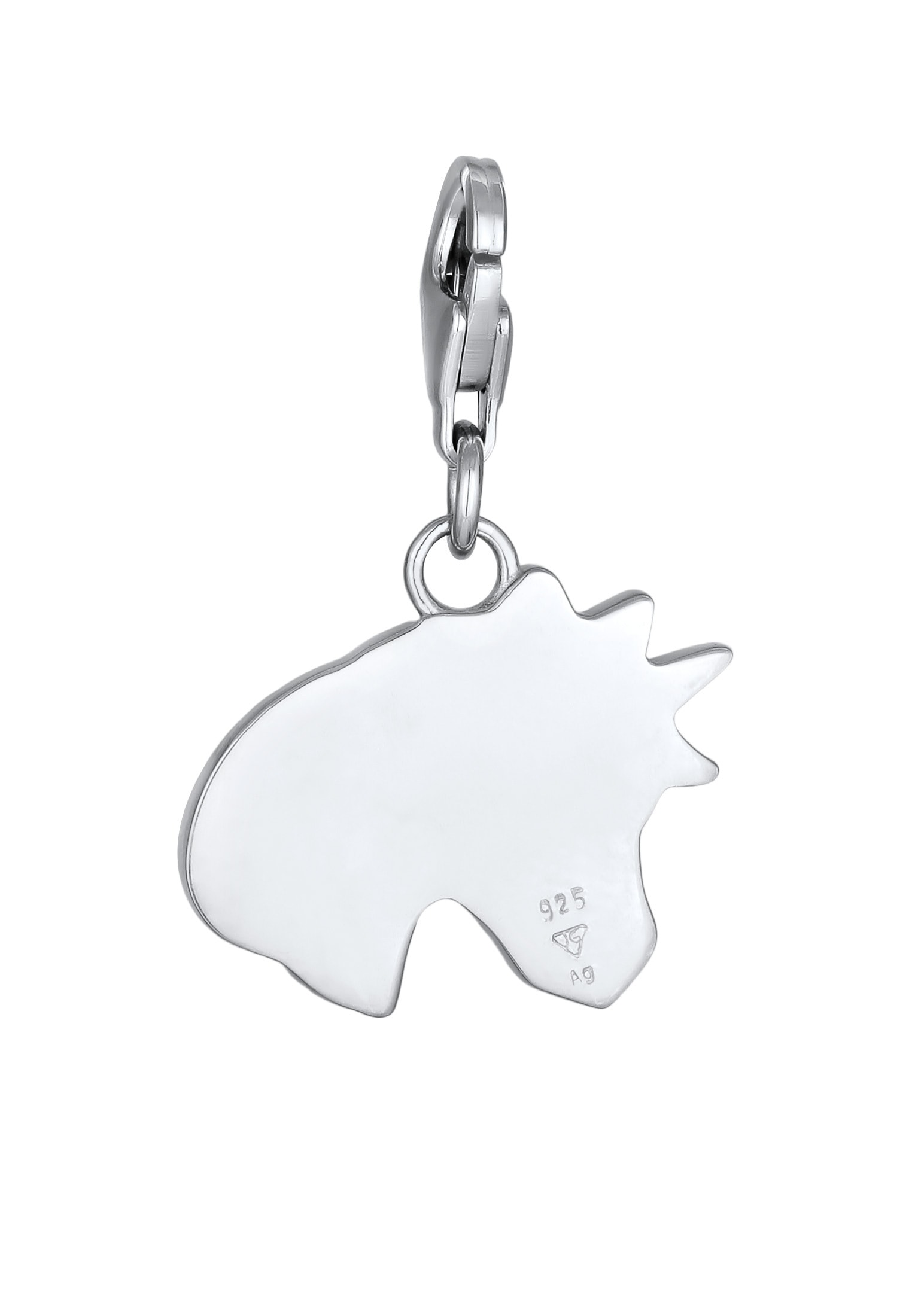 Elli Charm-Einhänger »Charm Anhänger Emoji Einhorn Emaille 925 Sterling Silber«