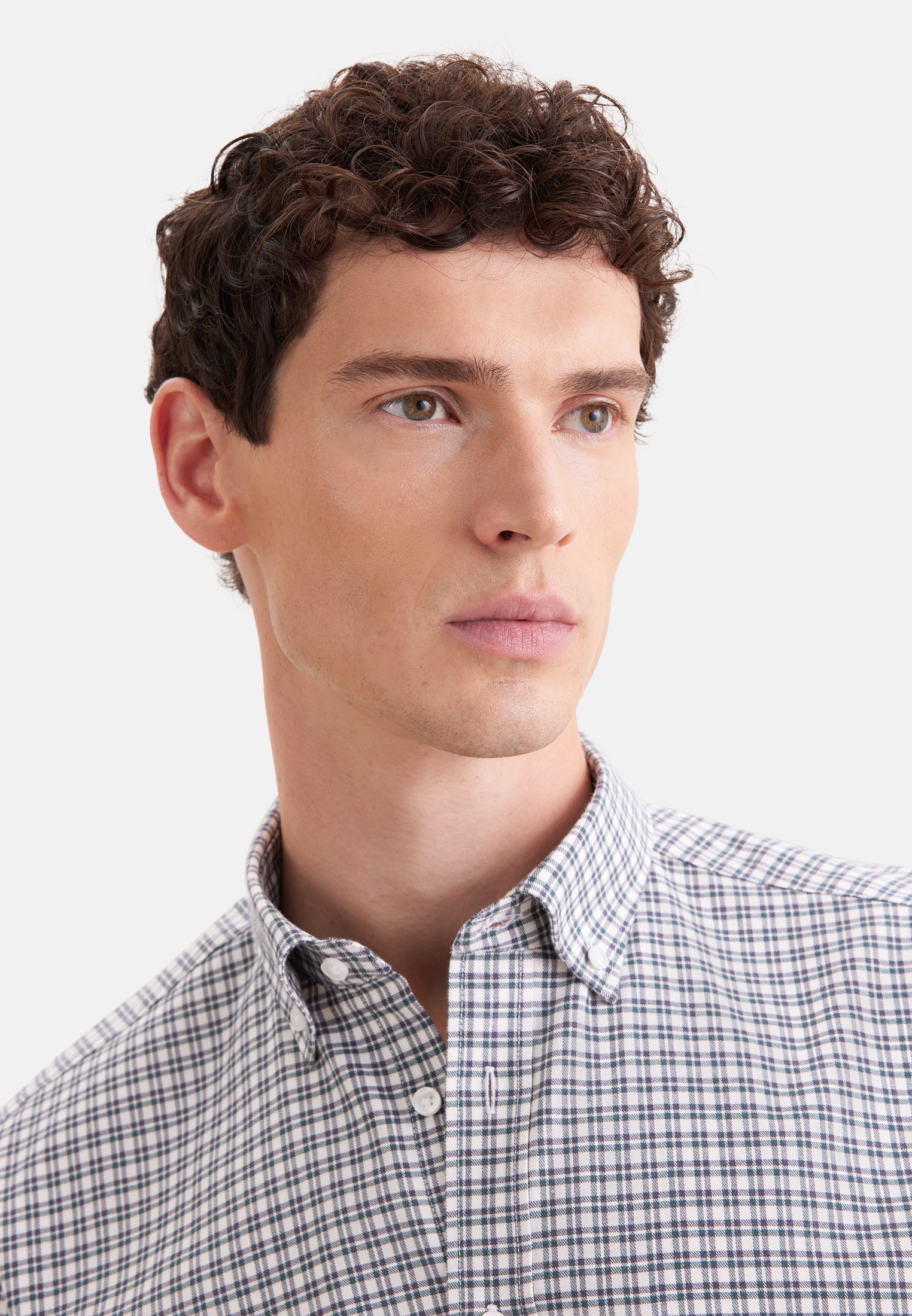 seidensticker Flanellhemd »Schwarze Rose« Comfort 1/1 Button-Down-Kragen Karo