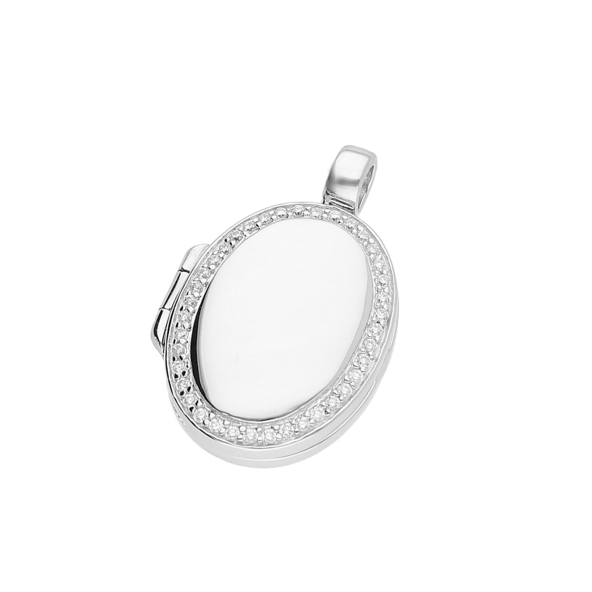 Medallionanhänger »Anhänger Medaillon oval mit Zirkonia«