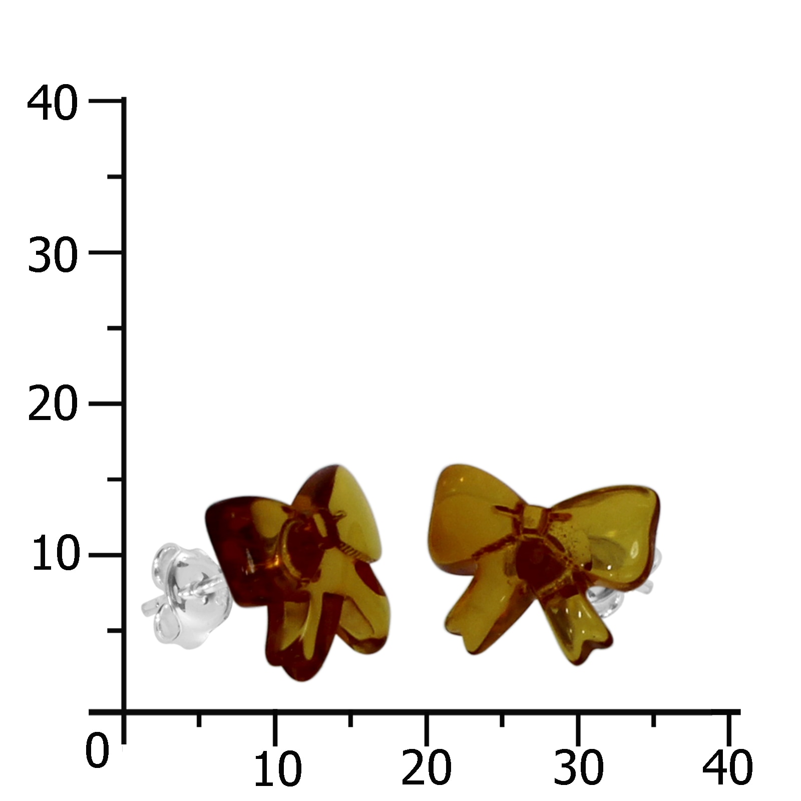 OSTSEE-SCHMUCK Paar Ohrstecker »- Schleife - Silber 925/000 - Bernstein«