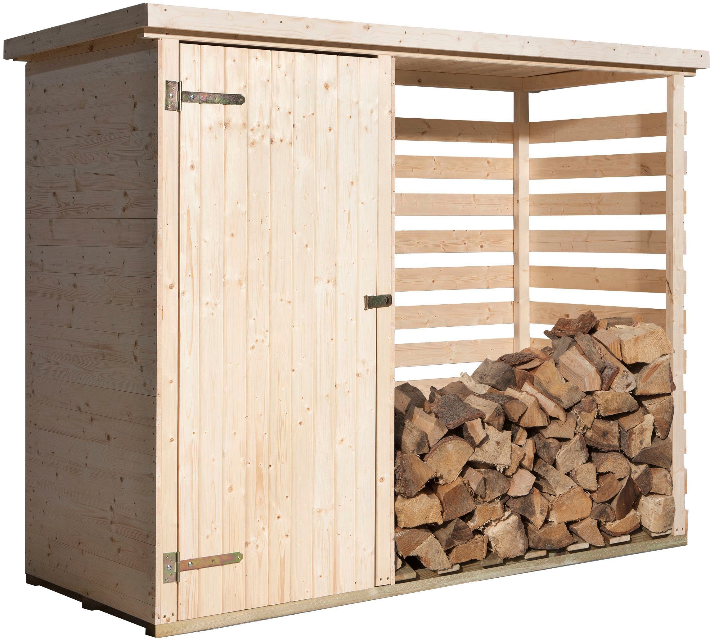 Weka Kaminholzregal »"663" in beige, Größe B/H/T: 254 cm x 193 cm x 96 cm