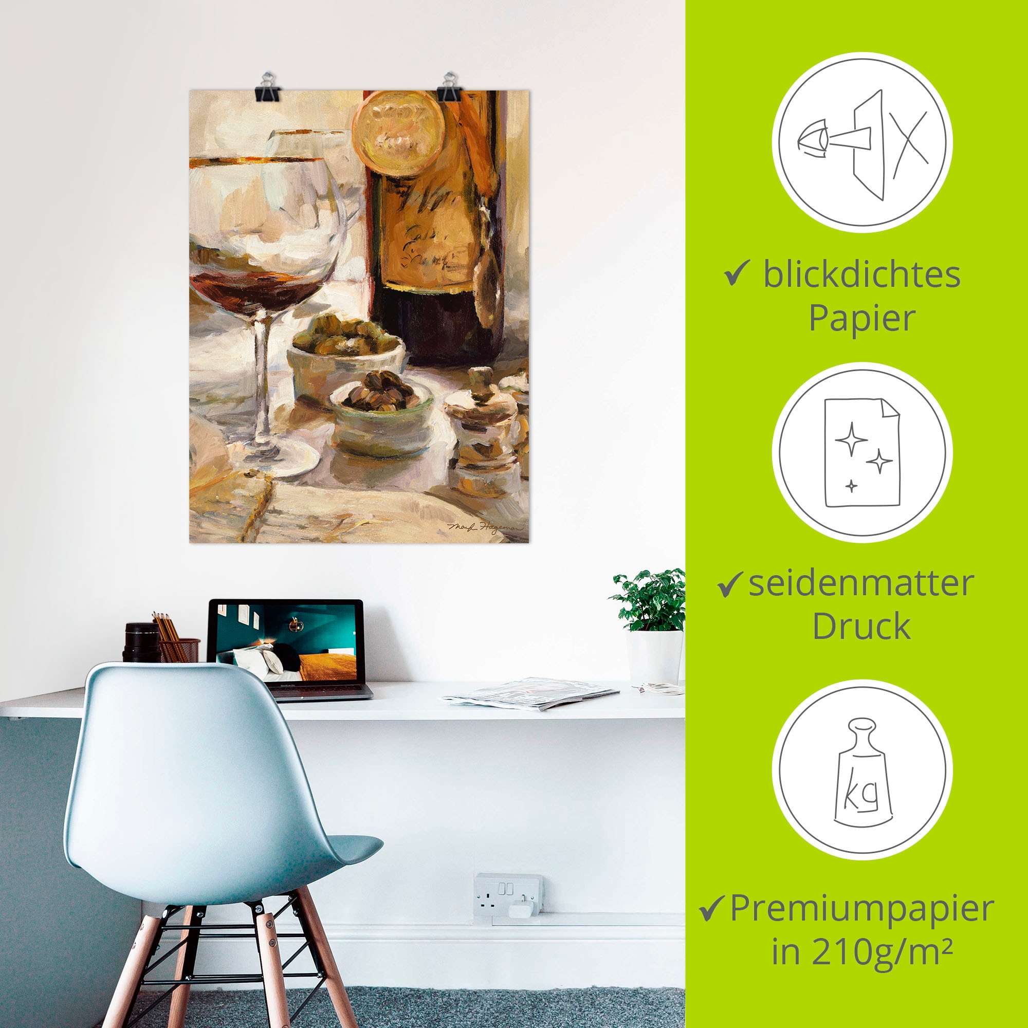 Artland Wandbild »Ausgezeichneter Wein«, Getränke, (1 St.), als Leinwandbild, Poster in verschied. Größen