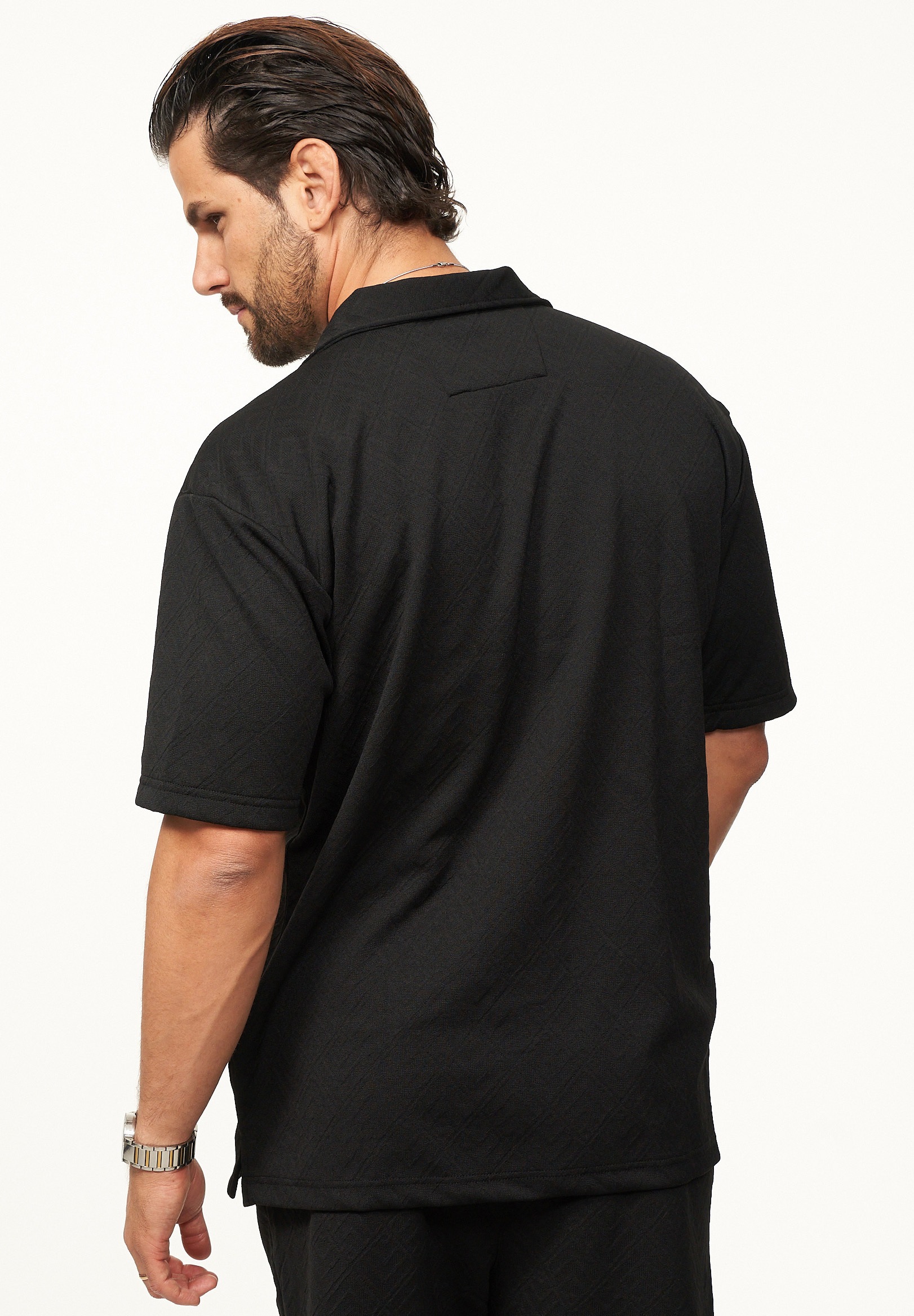 CARISMA Kurzarmhemd »im Summer-Look mit Strukturmuster Regular-Fit« Herren Kurzarm Strick Polo-Hemd T-Shirt