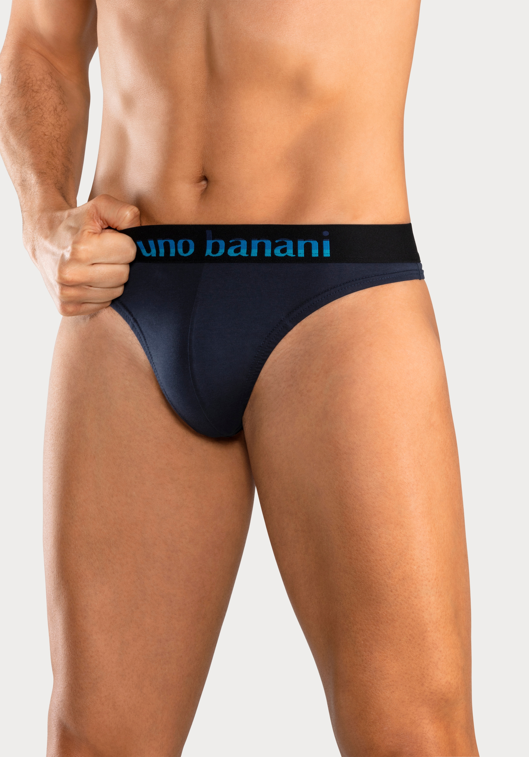 Bruno Banani String, (Packung, 5 St.), mit Streifen Logo Webbund