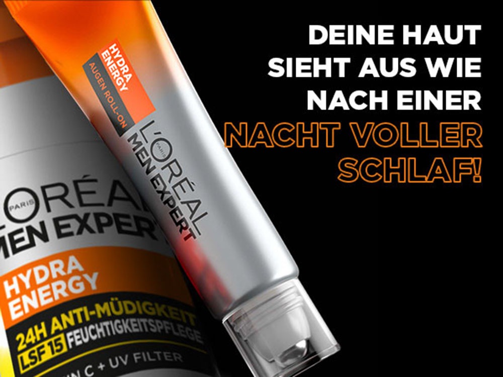 L'ORÉAL PARIS MEN EXPERT Gesichtsgel »Hydra Energy 24H Pflege LSF15«, mit Lichtschutzfaktor