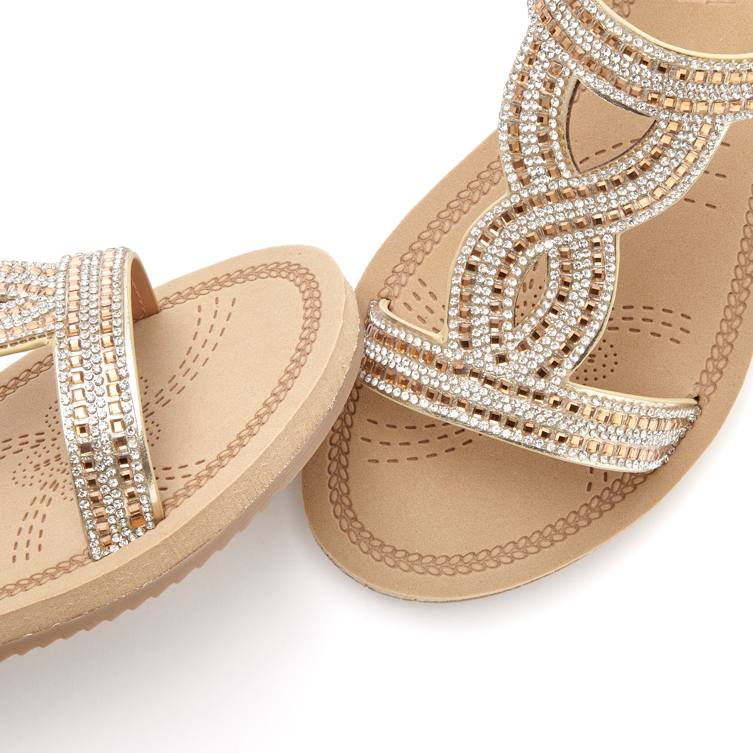 Vivance Sandale »Sandalette, Sommerschuh, offener Schuh«  mit elastischen Riemchen und Glitzersteinchen VEGAN