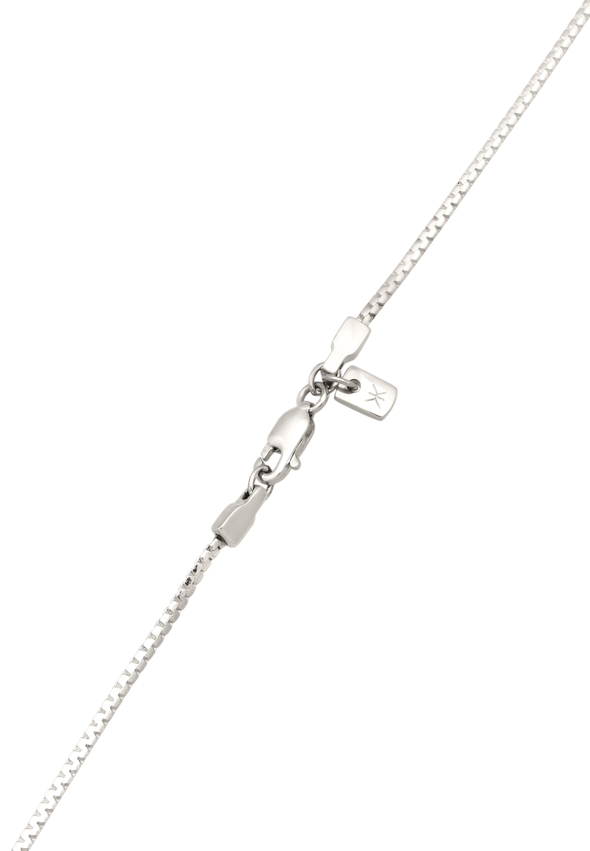 Kuzzoi Kette mit Anhänger »Halskette Anhänger Quadrat Tigerauge Braun 925 Sterling Silber«