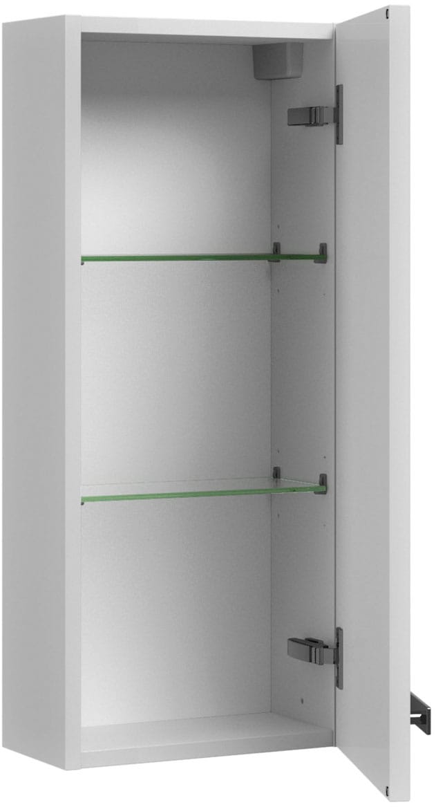 Saphir Badmöbel-Set »Serie 4005, vormontiert, Glaswaschbecken, Spiegelschrank«, (Set, 6 St.), Badezimmer-Set mit Unterschrank, Hängeschrank, Hochschrank, Türdämpfer
