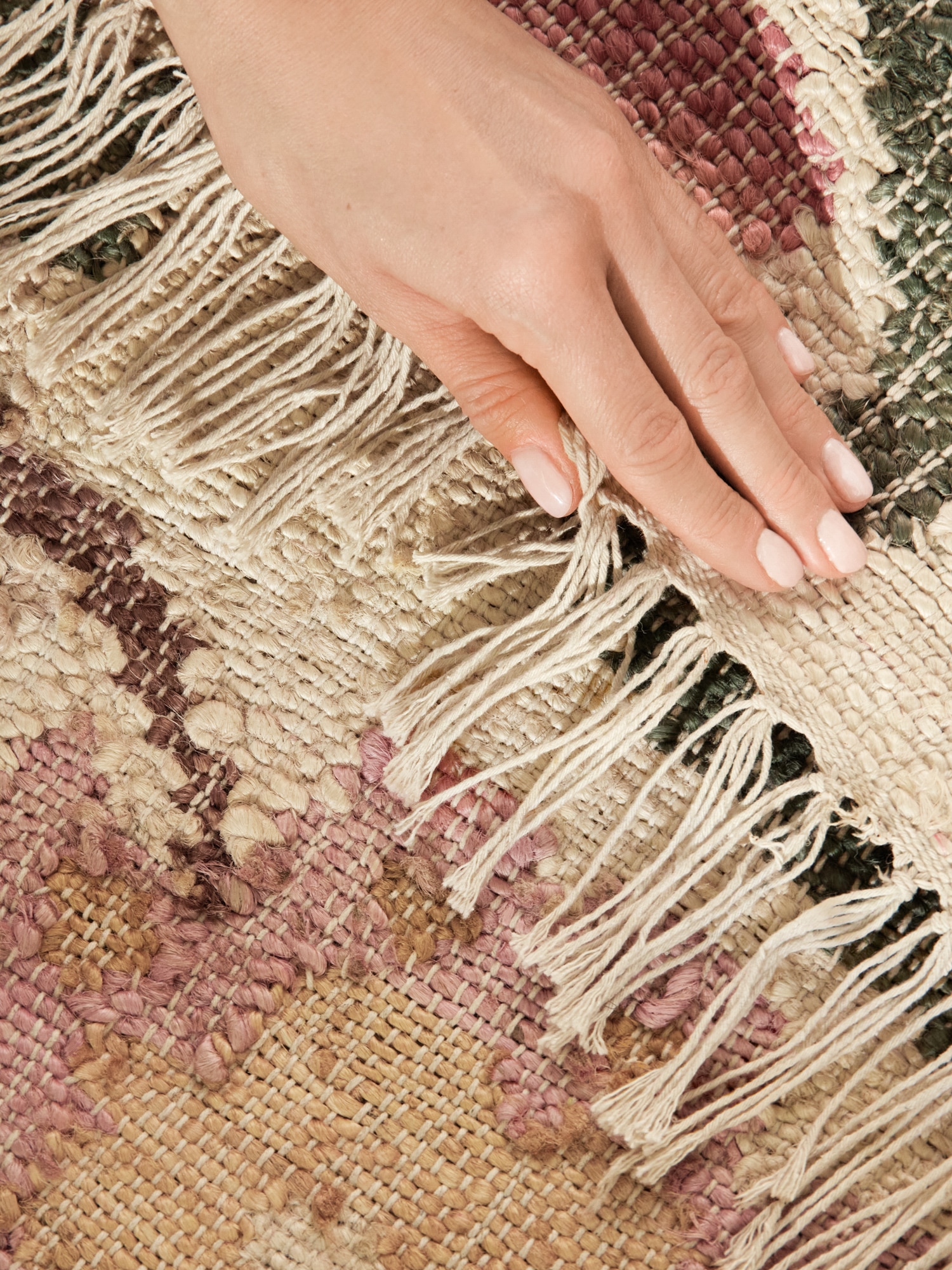 ELLE DECORATION Teppich »Kelim Violette« rechteckig 3 mm Höhe Jute, Baumwolle, Natur, Handgewebt, Kelim, orientalisch, Boho