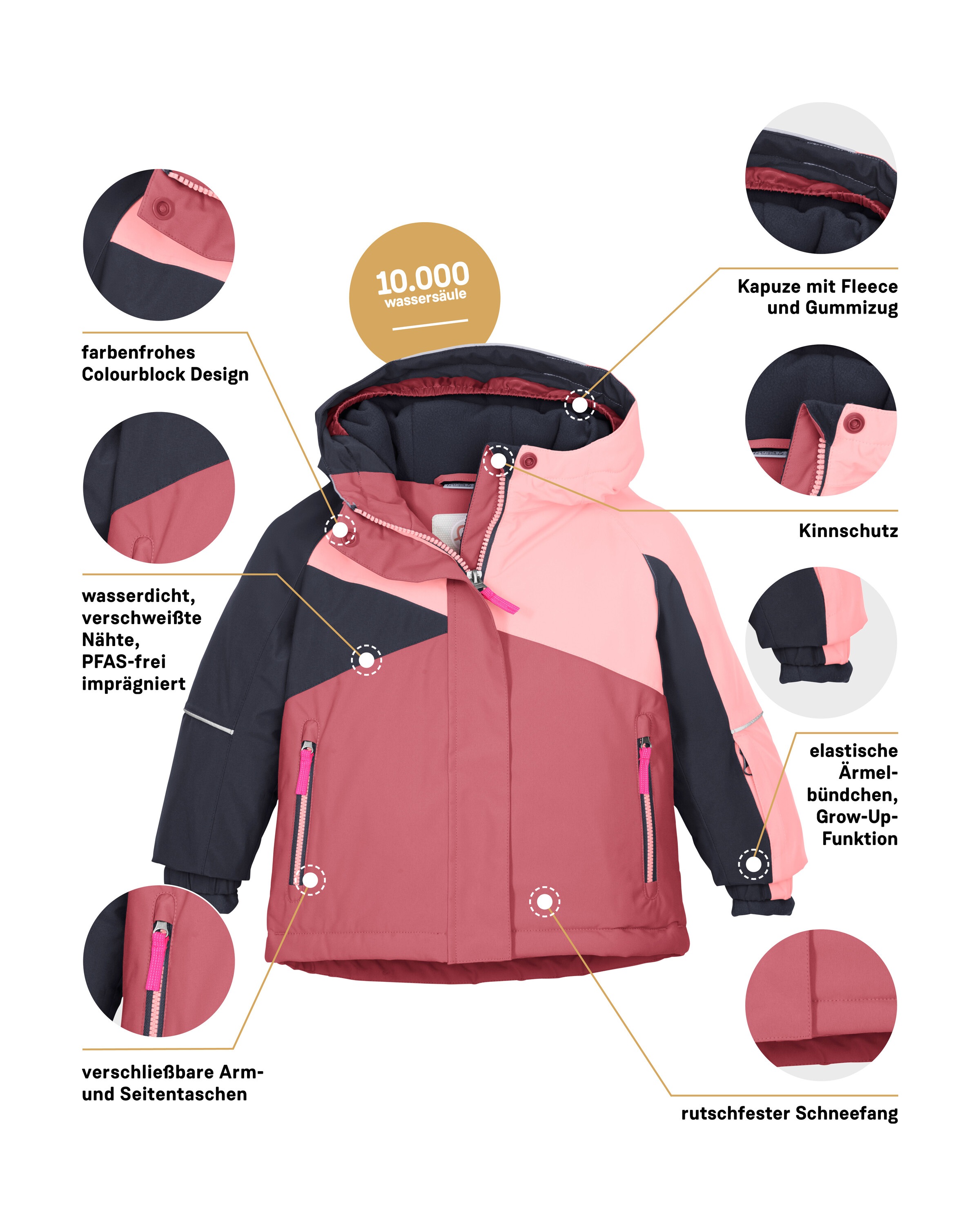 first instinct by killtec Skijacke »FISW 41 MNS SKI JCKT«, Wind- und wasserdichte Kinderjacke, verlängerbare Ärmel, PFAS-frei imprägniert