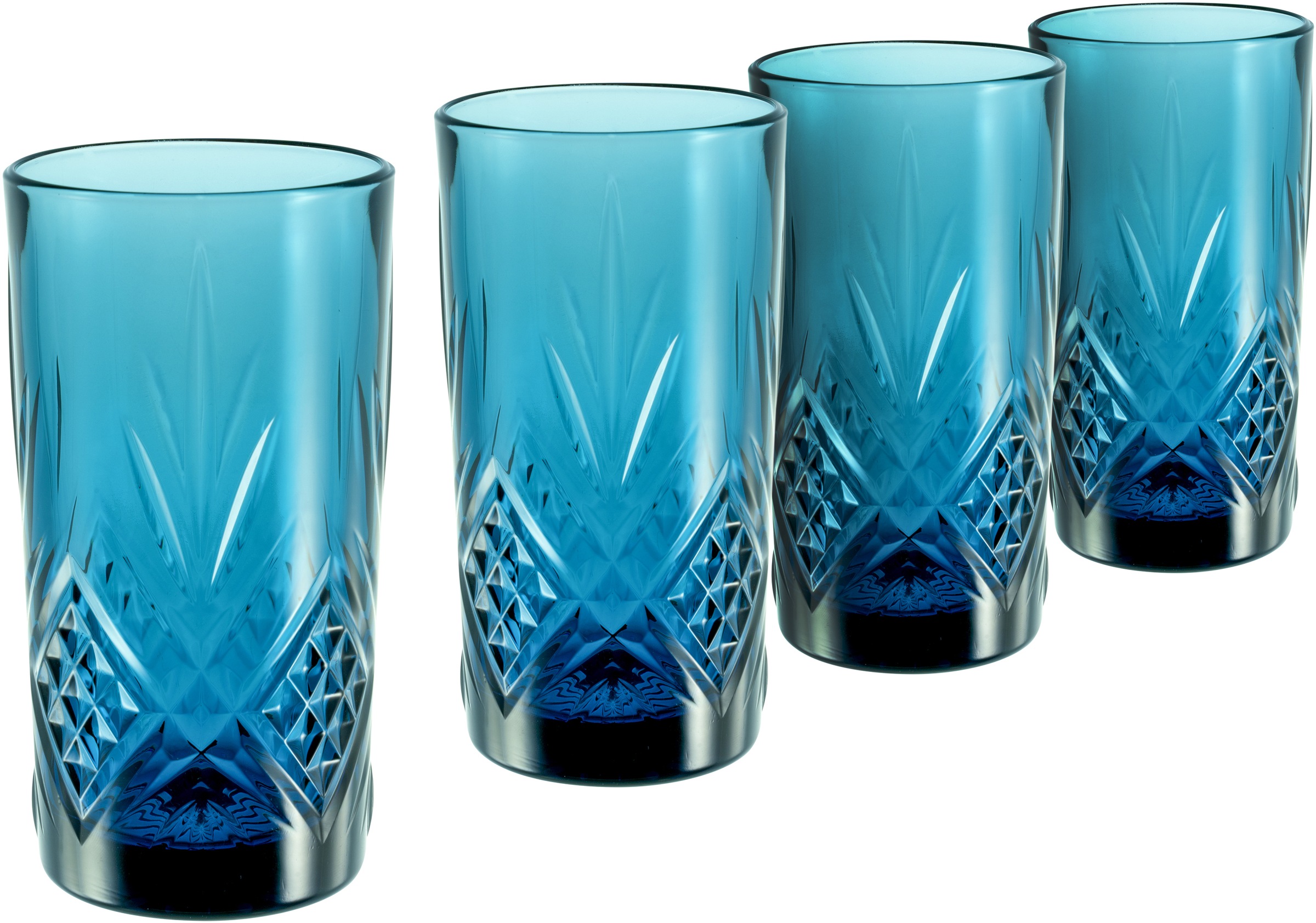 CreaTable Longdrinkglas »Trinkglas Eugene«, (Set, 4 tlg.), Gläser Set,  Wasserglas mit dekorativer Struktur, 380 ml, 4-teilig im OTTO Online Shop