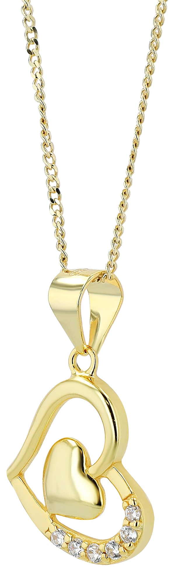 Adelia´s Herzanhänger »Damen Anhänger ¿ Herz Herzanhänger aus 925 Silber mit Zirkonia«