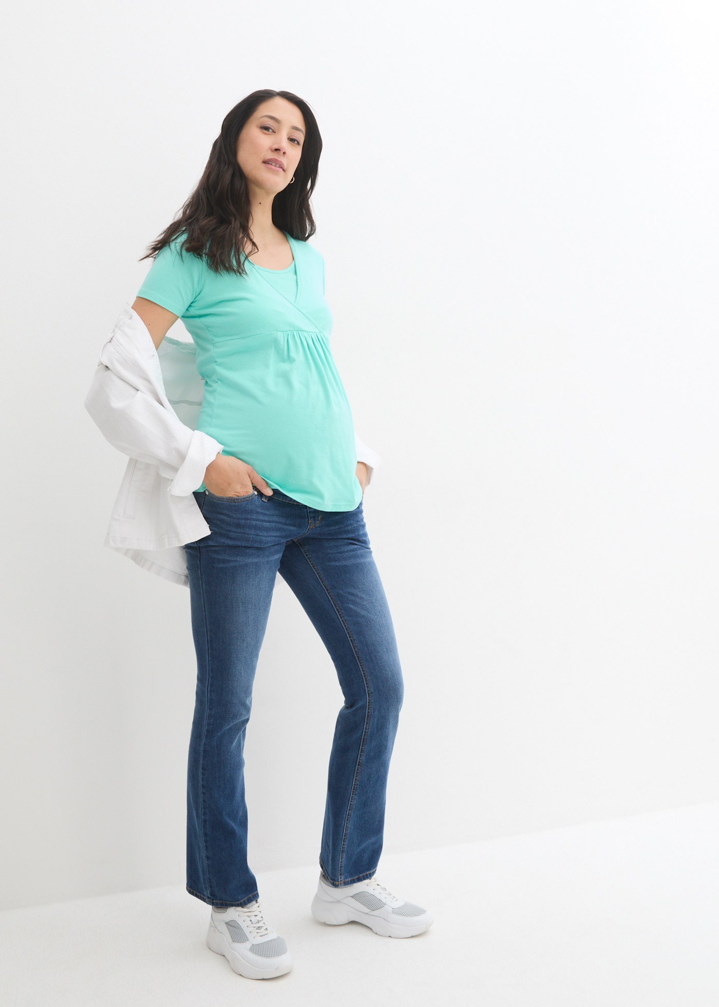 bonprix Stillshirt »2-in-1 Umstands- und Stillshirts (2er Pack?)« Packung, 2 Stk. figurumspielende Passform, mit Wickelschnitt