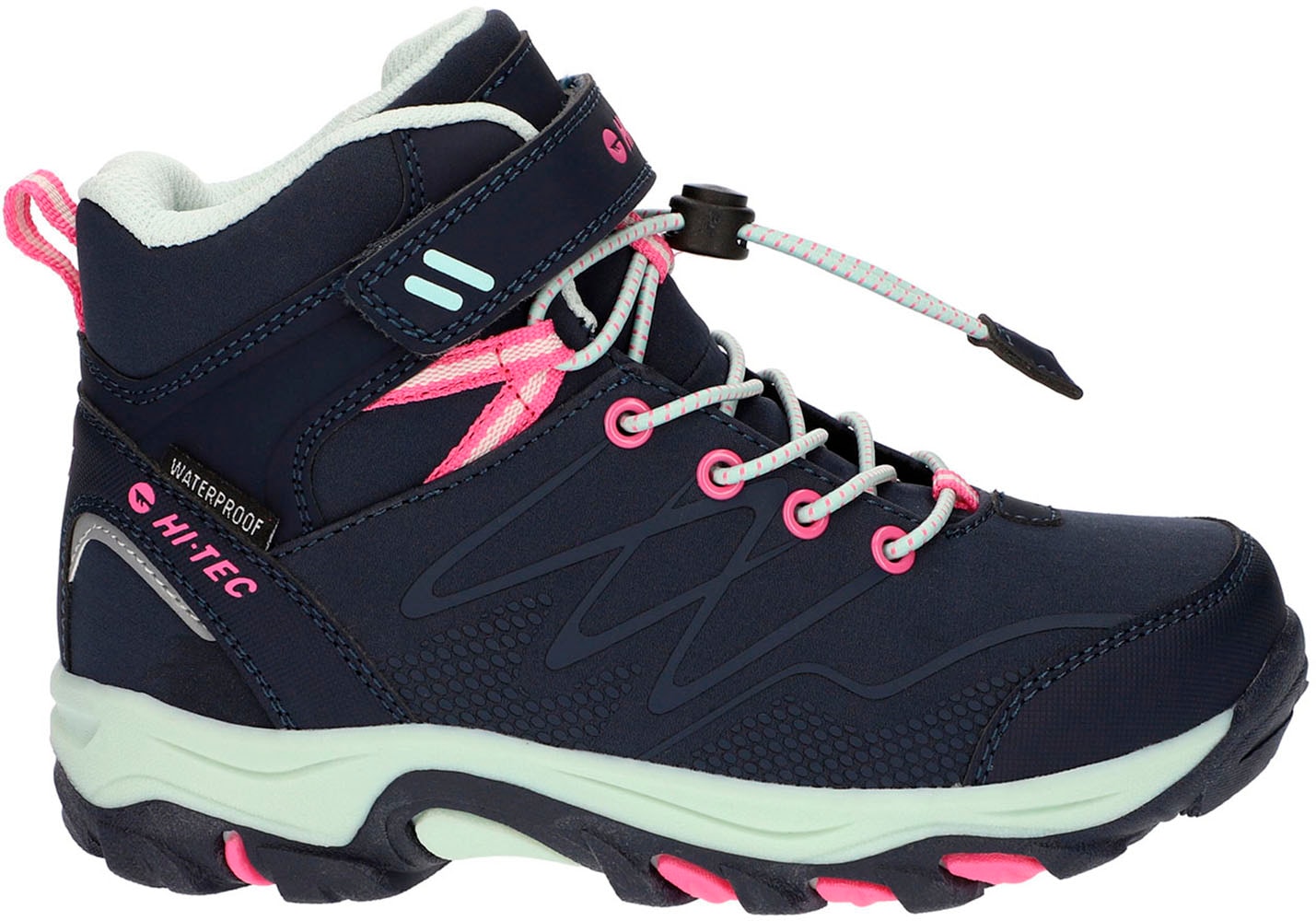 Hi-Tec Outdoorschuh »Hi-Tec Blackout Mid Wp Jrg«, Klett-/Schnürkombination, wasserdicht