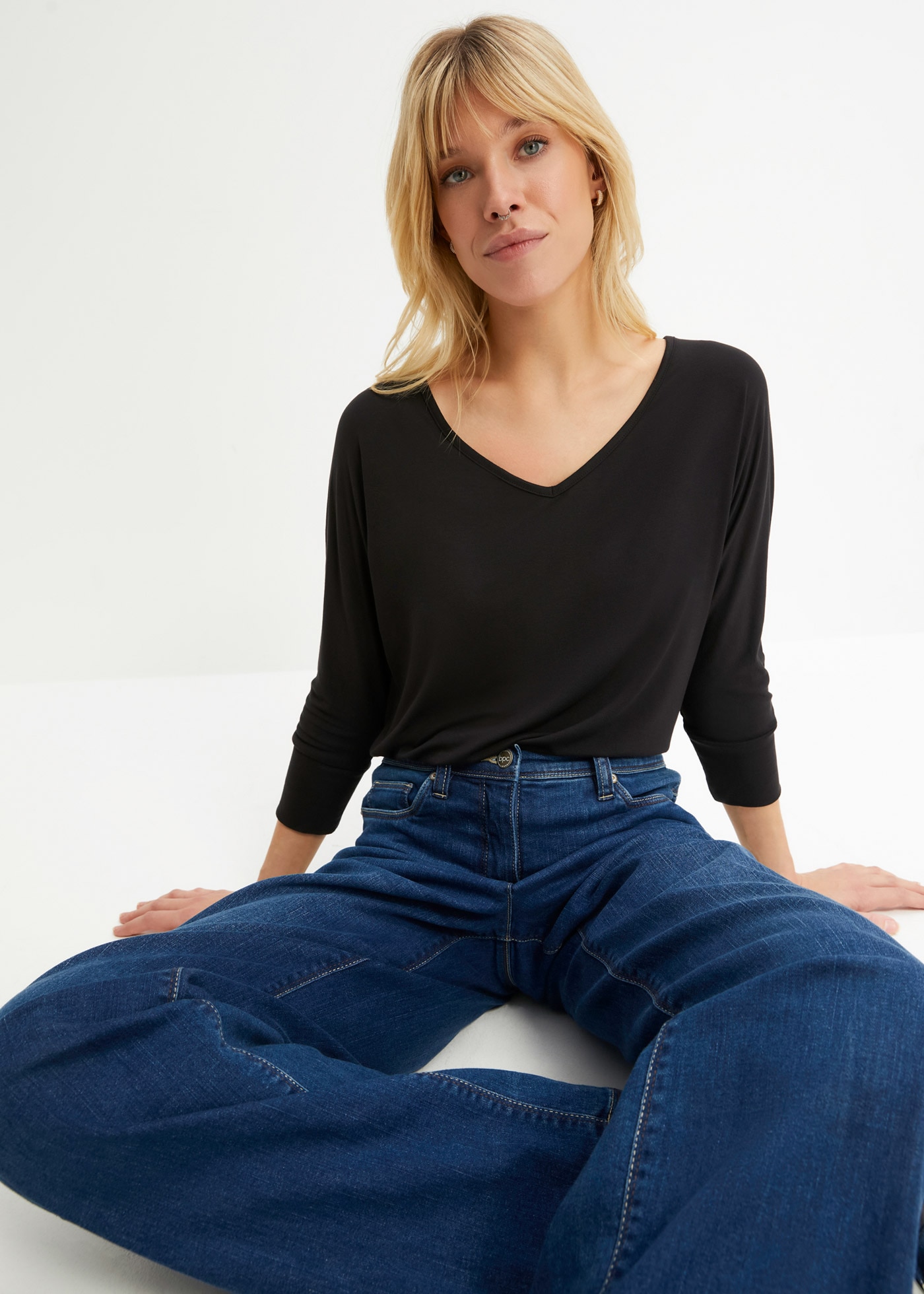 bonprix Oversize-Shirt »Oversized-Shirt aus fließender Viskose« Oversized-Shirt aus fließender Viskose