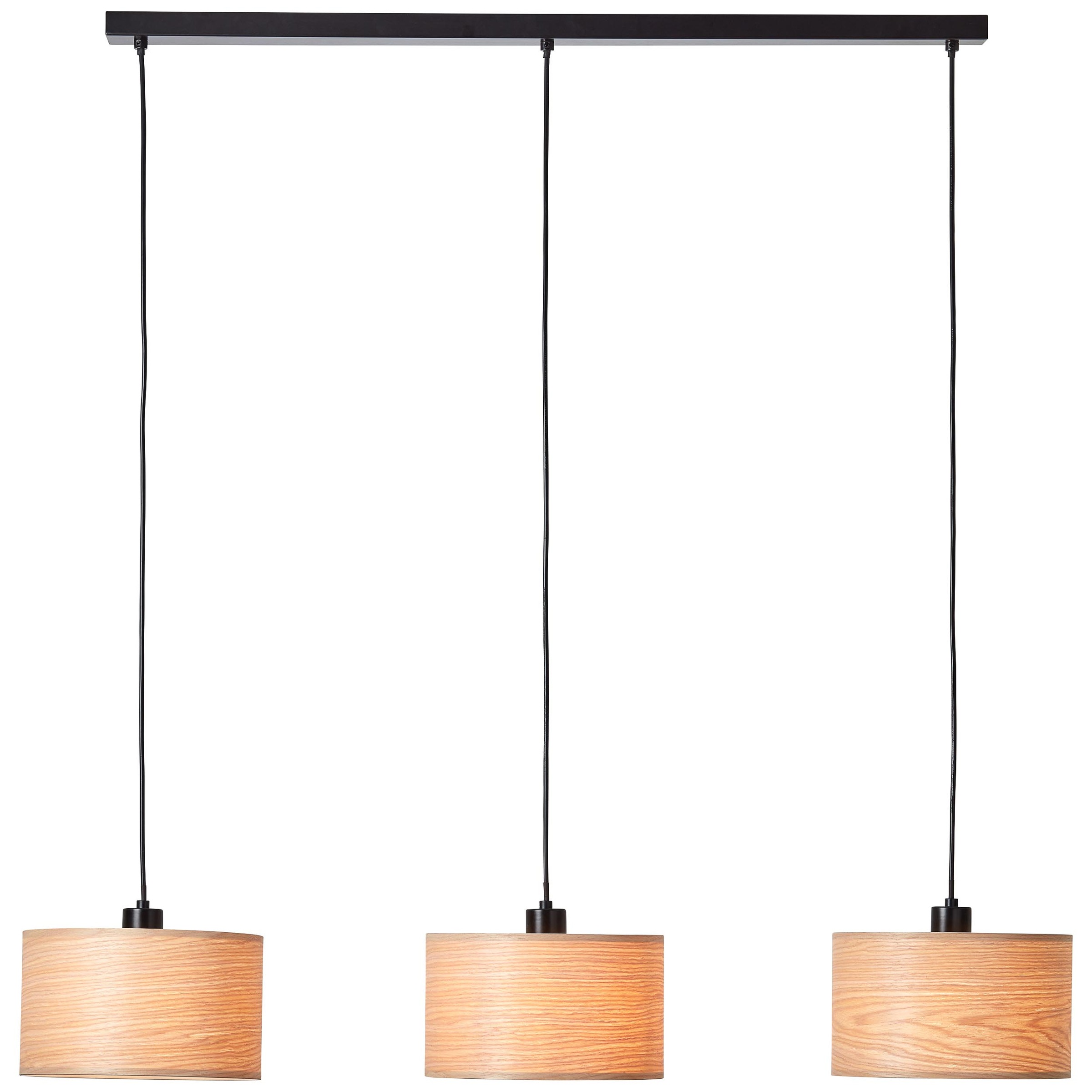 Brilliant Leuchten Pendelleuchte »Romm«, E27, 1 St., 3flg holz hell/schwarz