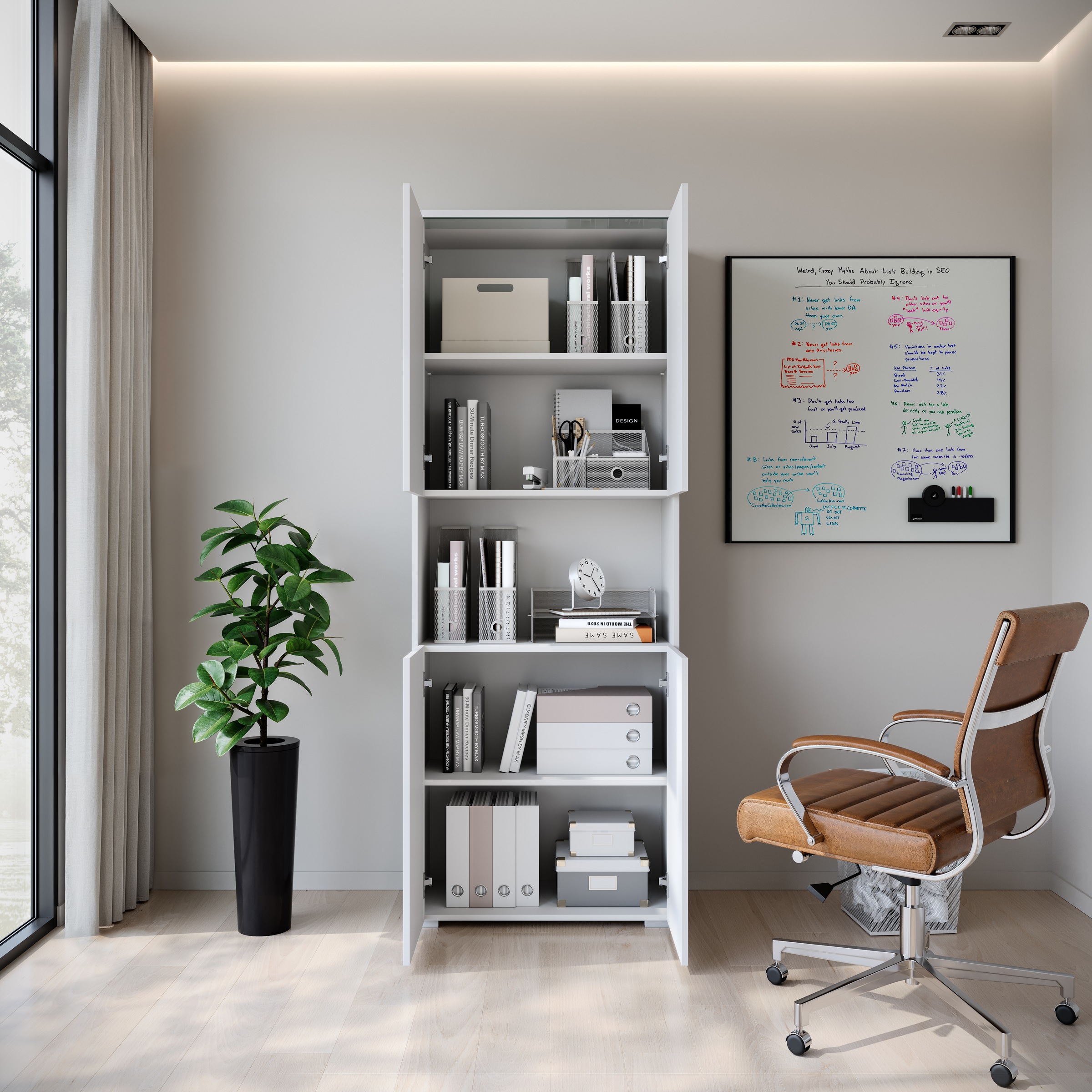 INOSIGN Aktenschrank »Vera, Mehrzweckschrank mit LED-Beleuchtung« Praktischer Stauraum mit höhenverstellbaren Ablageböden, H. 182 cm