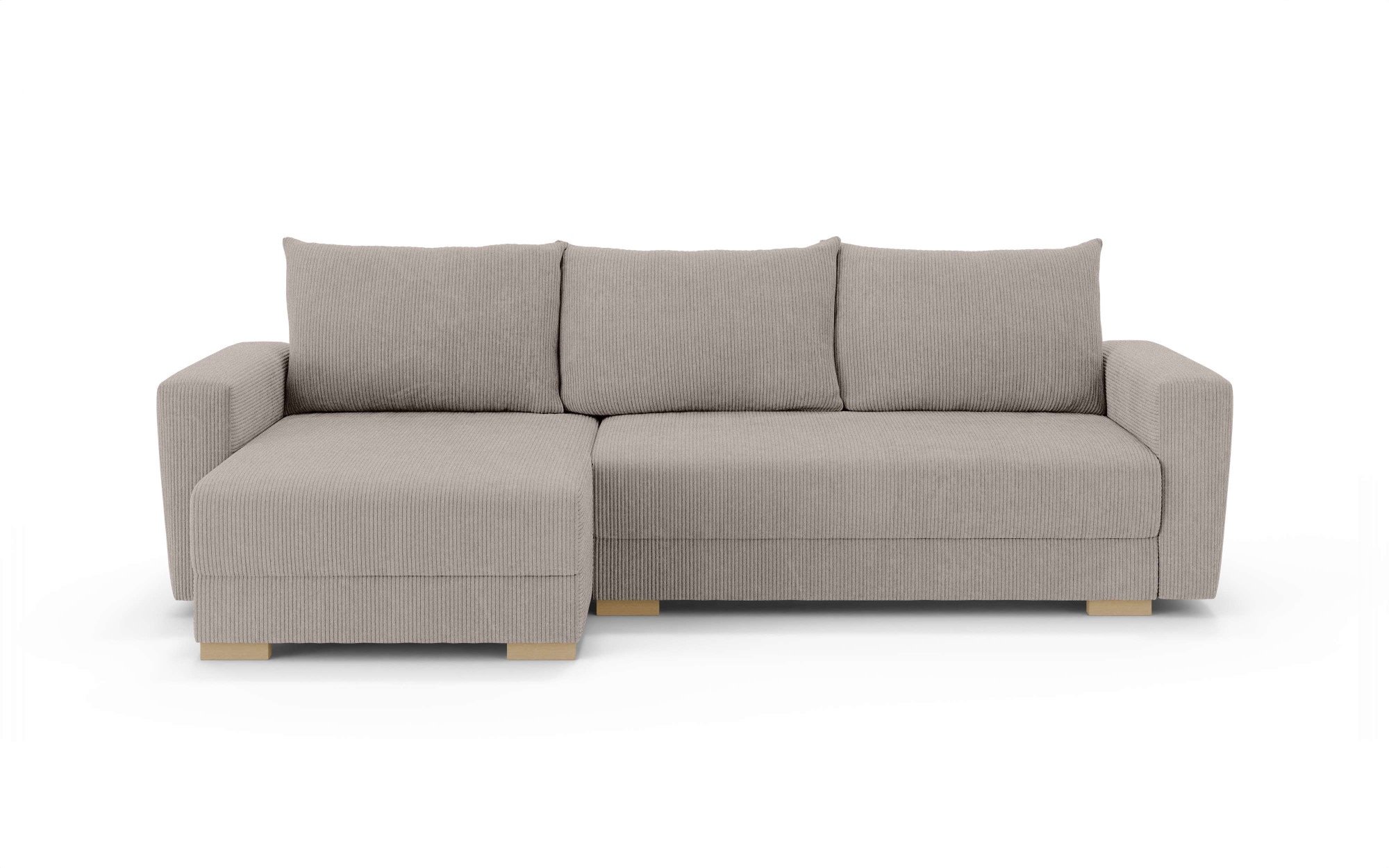 INOSIGN Ecksofa »MAGHERA universell Schlafsofa mit Bettkasten, Maße B/T/H: 255/142/84cm«, L-Form mit Recamiere rechts oder links montierbar, hoher Sitzkomfort