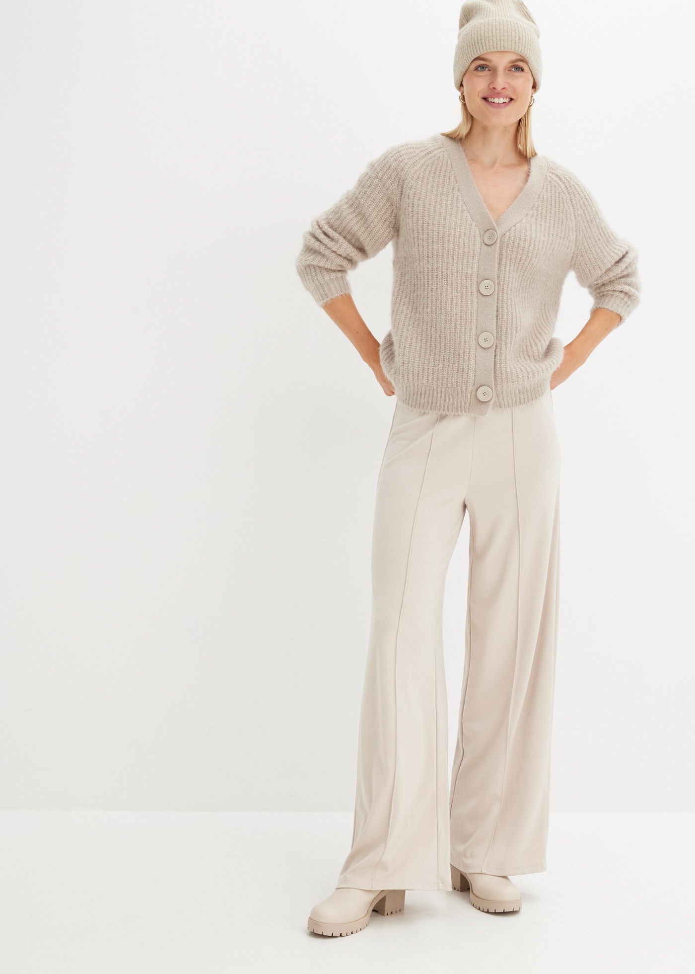 bonprix Jerseyhose »Jersey-Hose aus bequemen Punto di Roma«  Jersey-Hose aus bequemen Punto di Roma