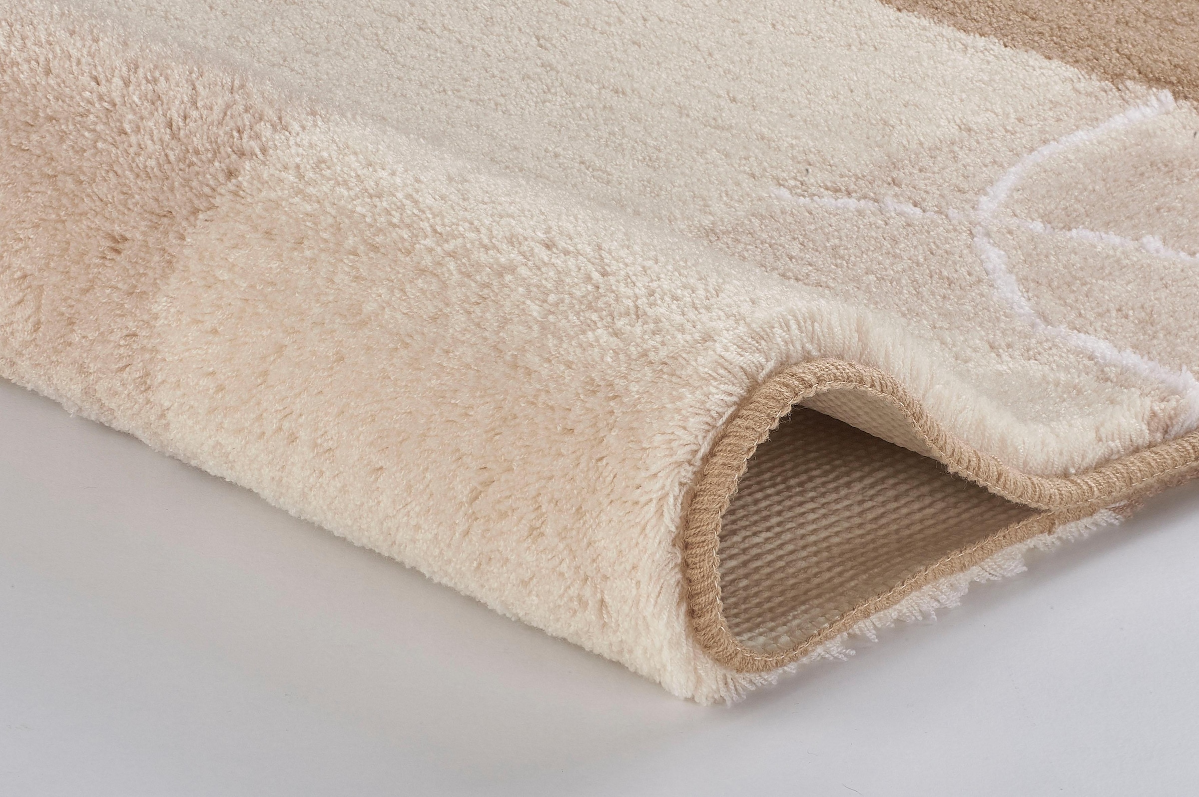 MEUSCH Badematte »Curly« Höhe 20 mm rutschhemmend beschichtet fußbodenheizungsgeeignet Badteppich, modernes Design, waschbar