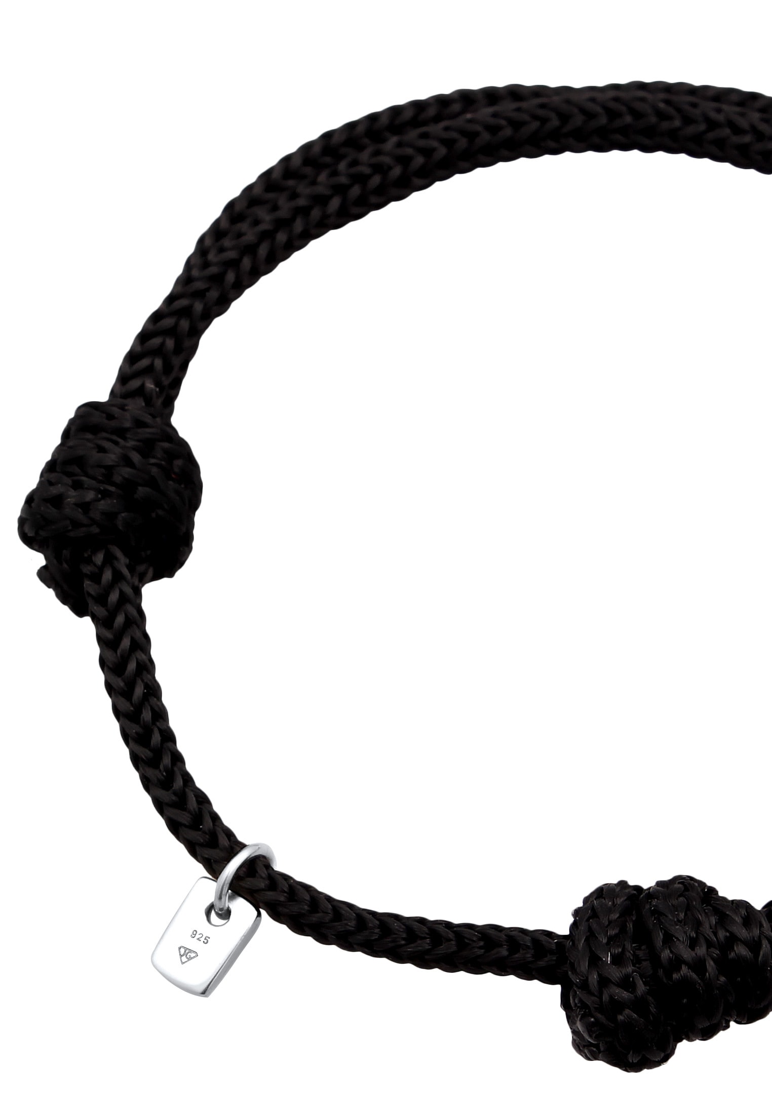 Kuzzoi Armkette »Armband Glieder Oval Nylon 925 Sterling Silber«