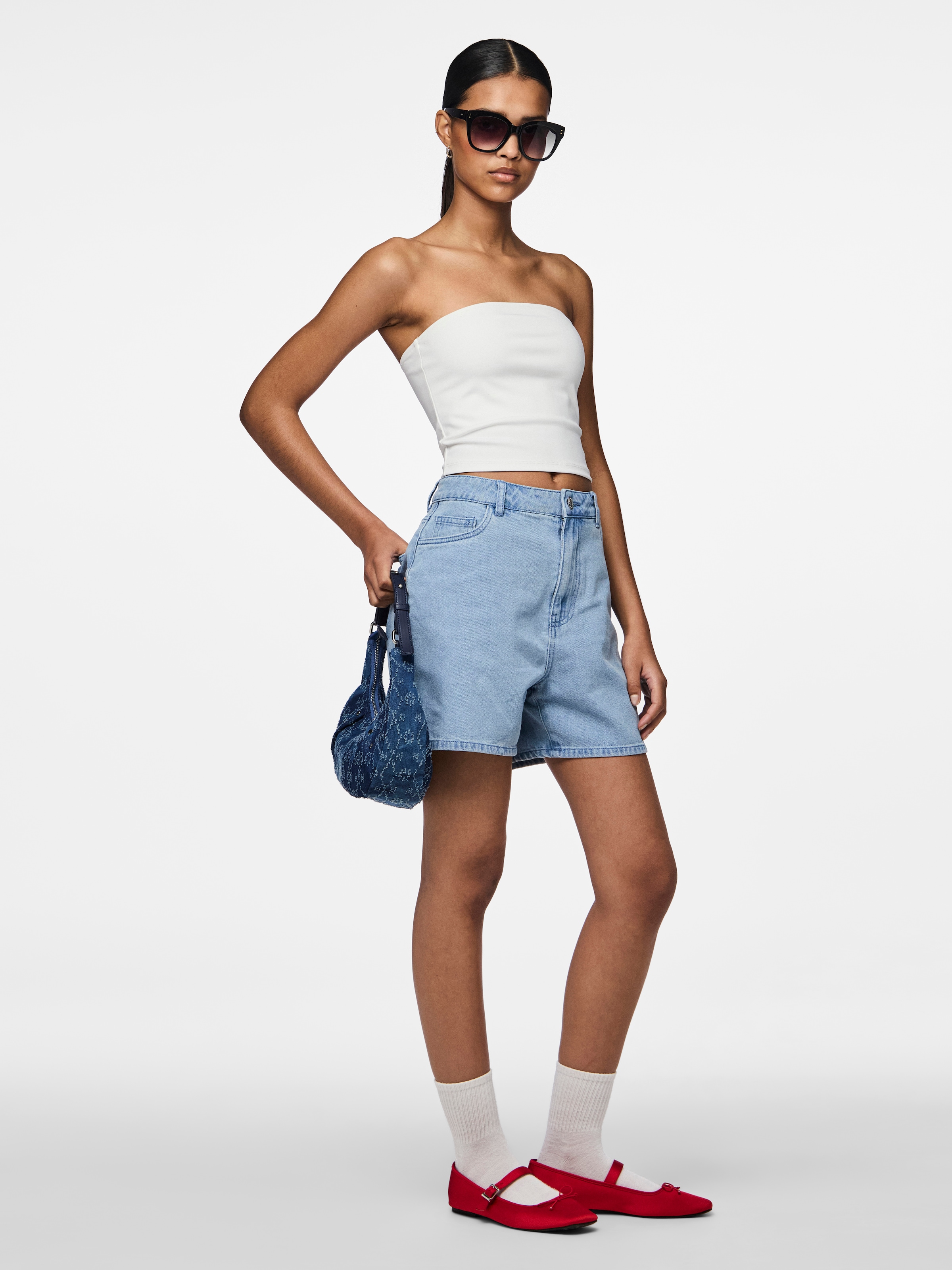 pieces Jeansshorts »PCABBI MW SHORTS NOOS«