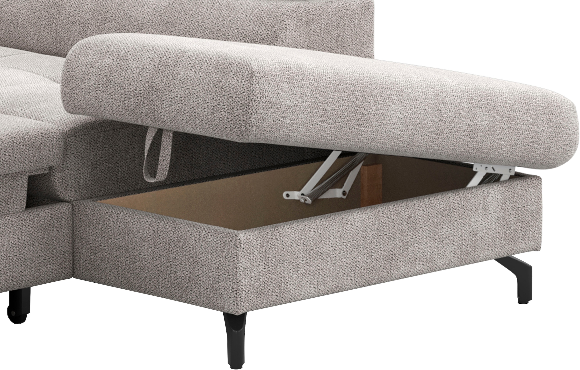 COTTA Ecksofa »Aura L-Form, B: 260 cm«, mit Bettfunktion, Bettkasten & Kopfteilverstellung