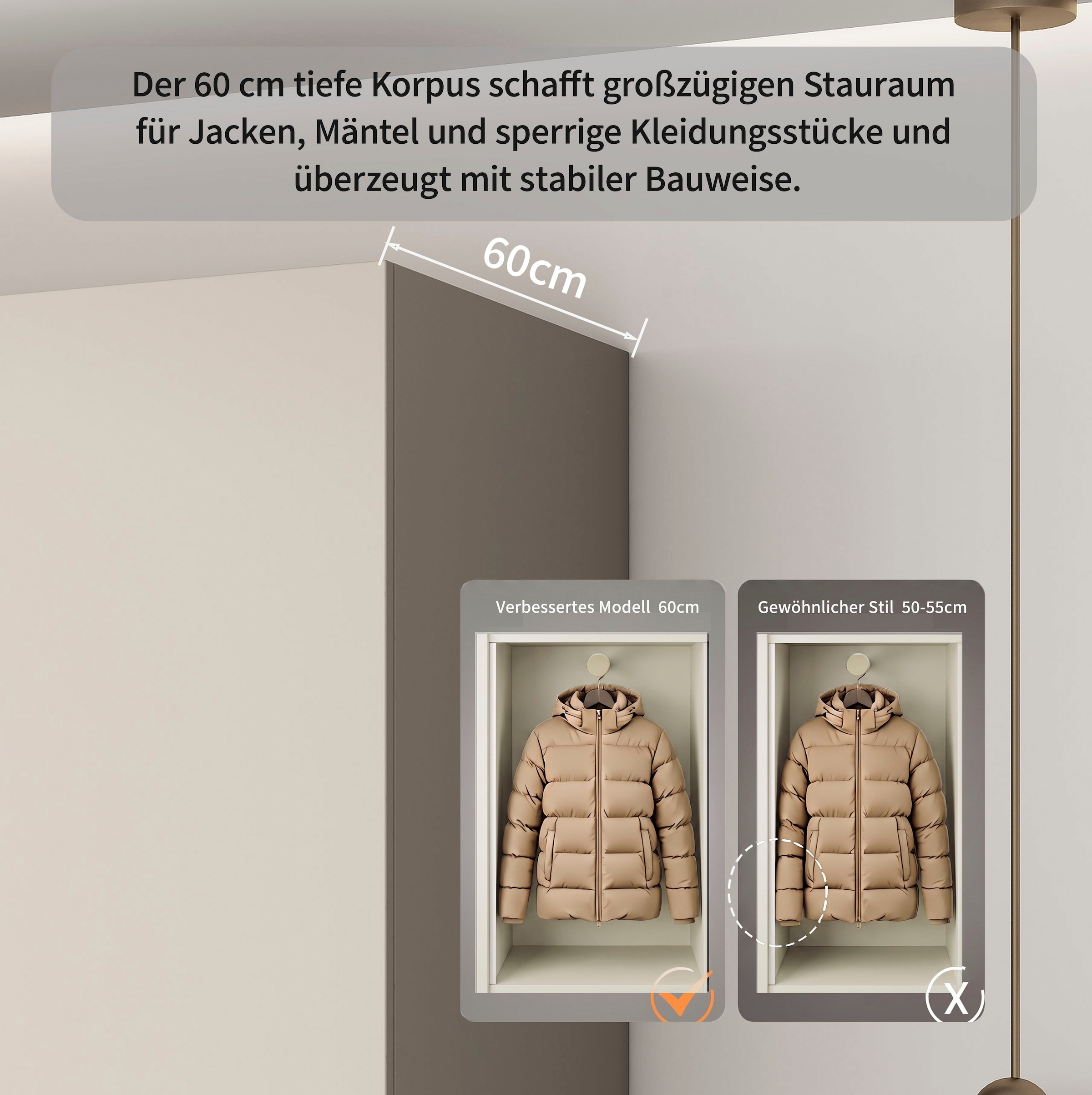 OTTO home Kleiderschrank »Jorella Schlafzimmerschrank Garderobe« eleganter Schlafzimmerschrank Rillendesign Trend Breite 82cm