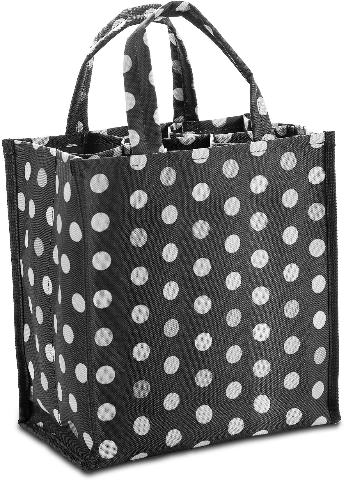 Genius Flaschenkorb »Flaschentasche, grau mit weißen Punkten« praktische Tragetasche zum Transportieren von bis zu 6 Flaschen
