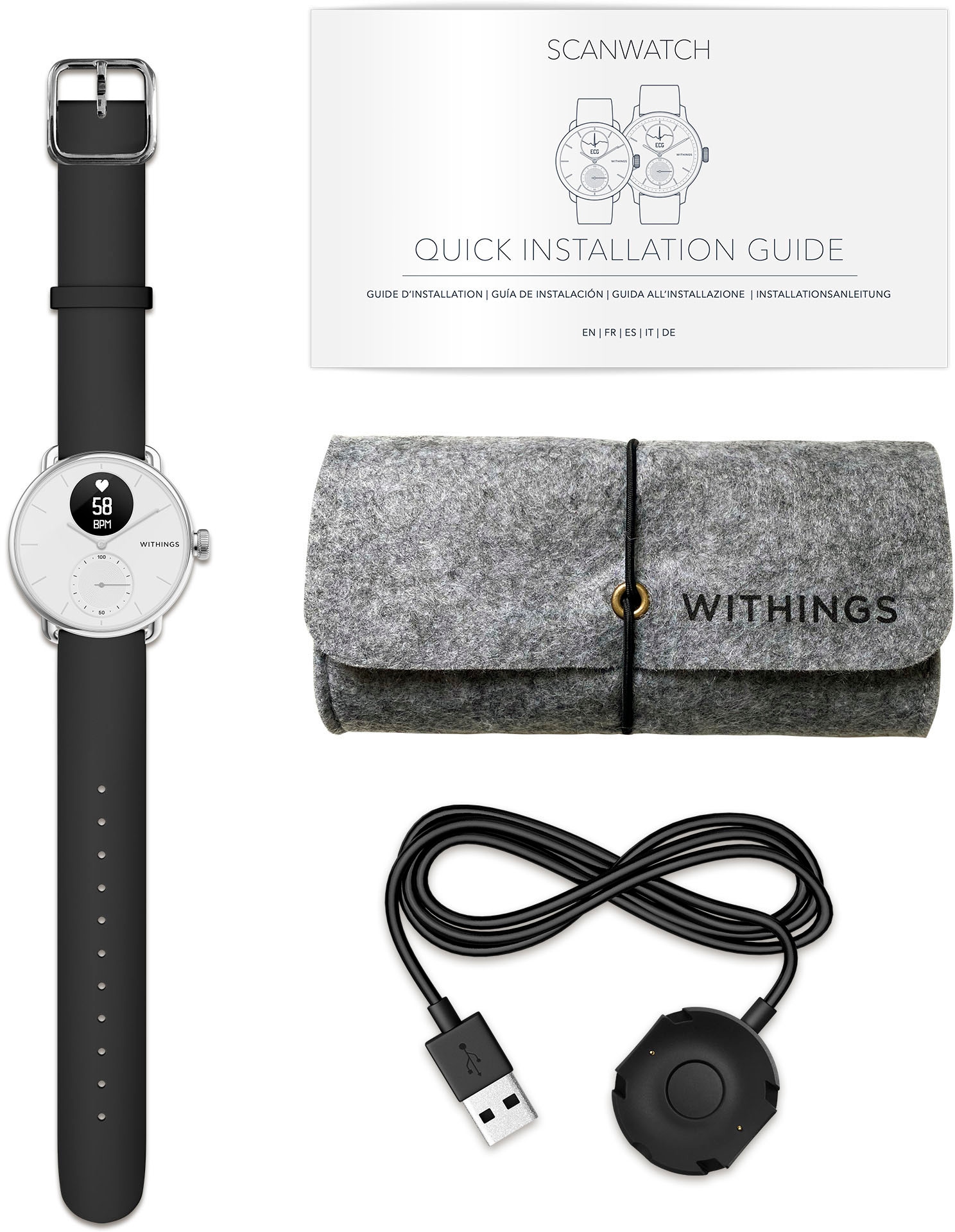 Withings Smartwatch »ScanWatch, 38mm«, (Proprietär) jetzt bei OTTO
