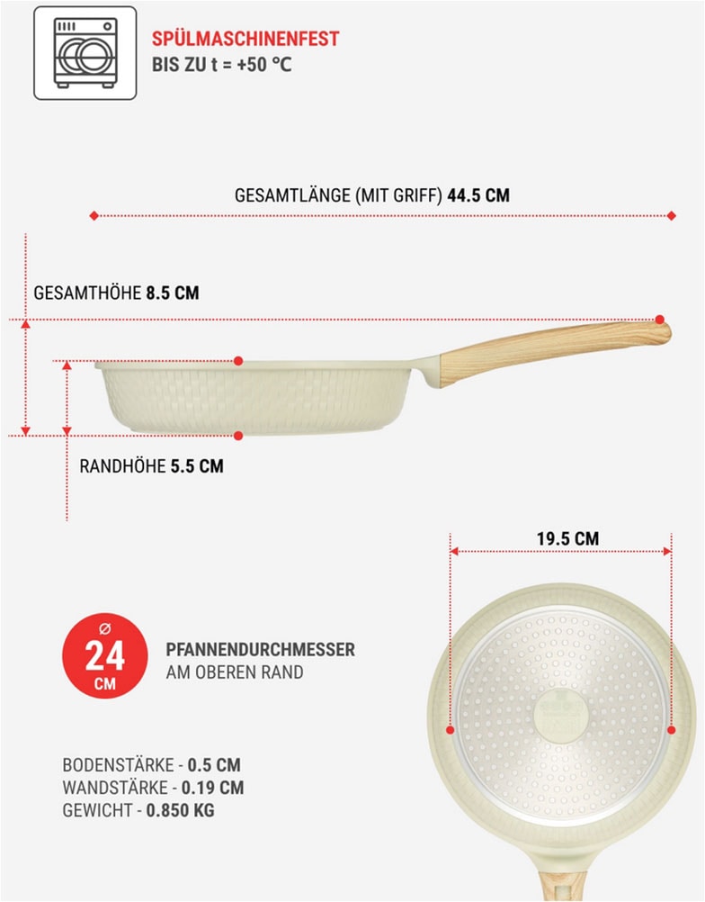 RESTO Kitchenware Bratpfanne »Ran, Universalpfanne mit Antihaftbeschichtung« Aluminiumguss 1 Stk. tlg. Induktion, für alle Herdarten geeignet