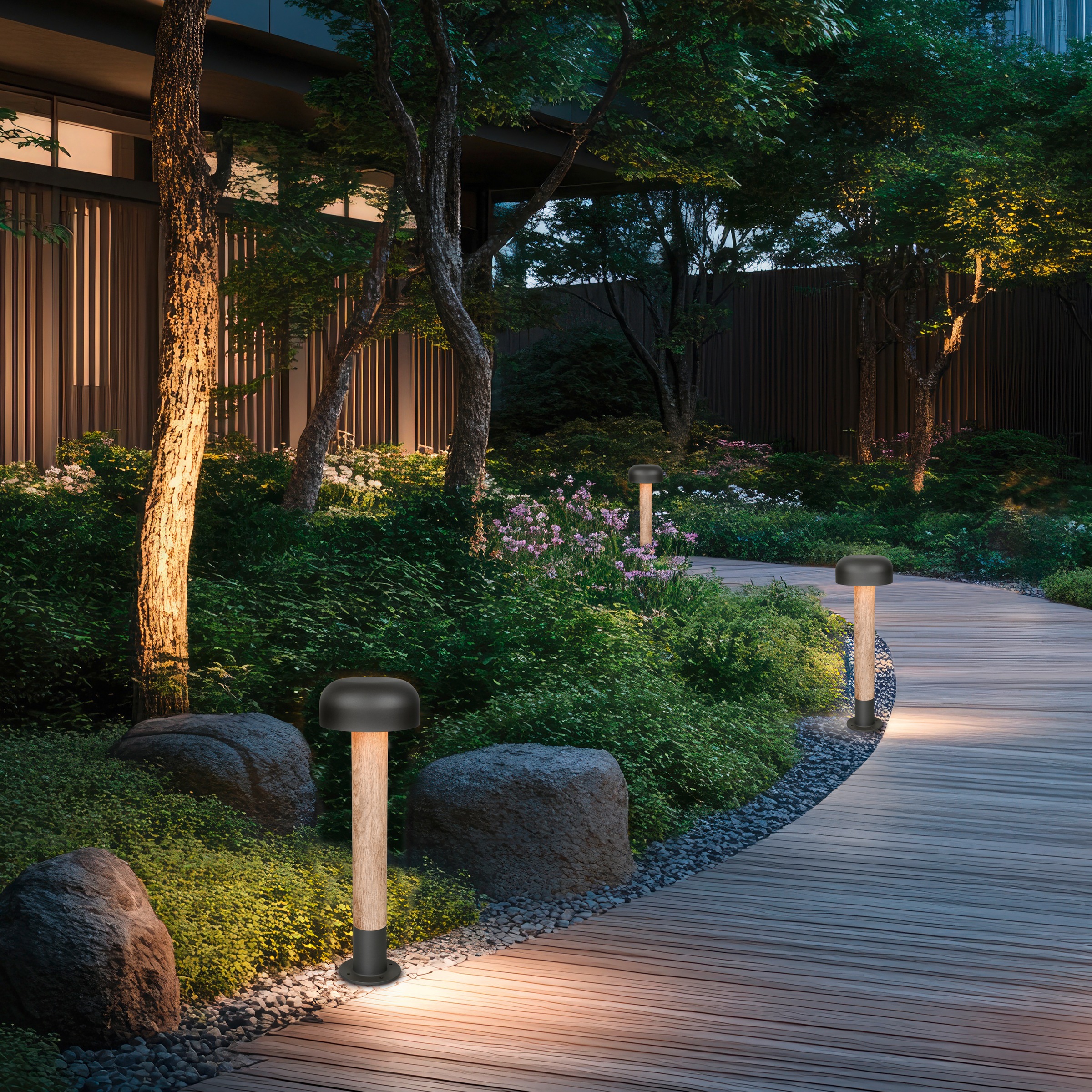 TRIO Leuchten Außen-Stehlampe »FRASER, Outdoor Stehleuchte Höhe 54cm, exkl 1x E27 max 10W, IP54« E27 1 Stk. warmweiß - kaltweiß Wegeleuchte Garten Terrasse, Ø 19cm Höhe 54cm, Leuchtmittel wechselbar