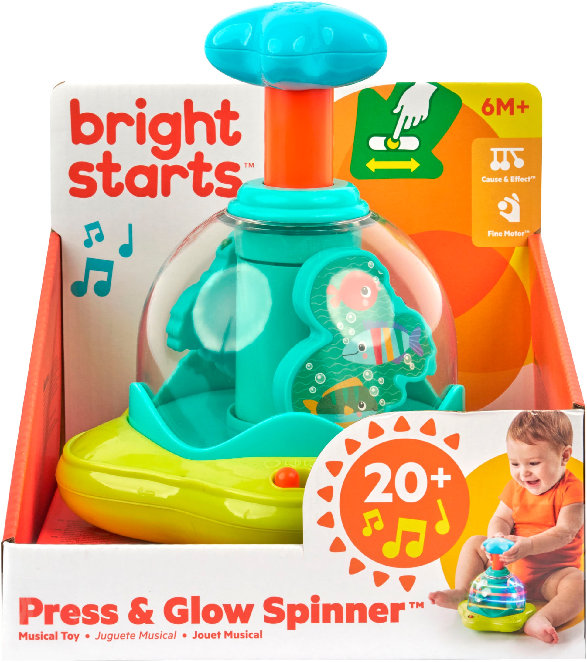 Bright Starts Kreisel »Press & Glow Spinner™«, mit Licht und Sound