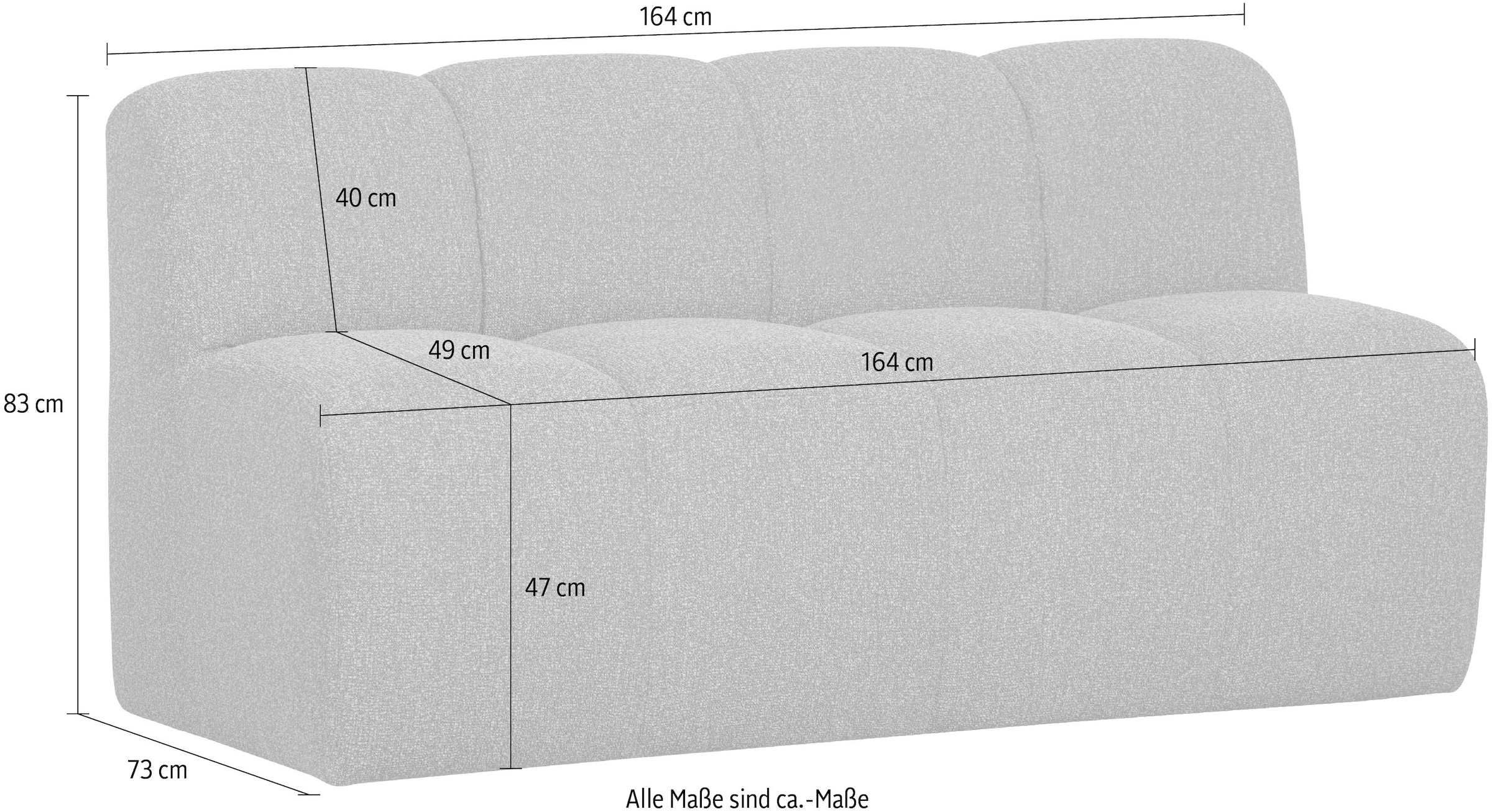 WOOOD Küchensofa »Mojo mit Bezug und Rückenlehne, B 164 x T 73 x H 83 cm« Ausgezeichnete Verschleißfestigkeit, Steppnähte, Tragkraft 150 kg