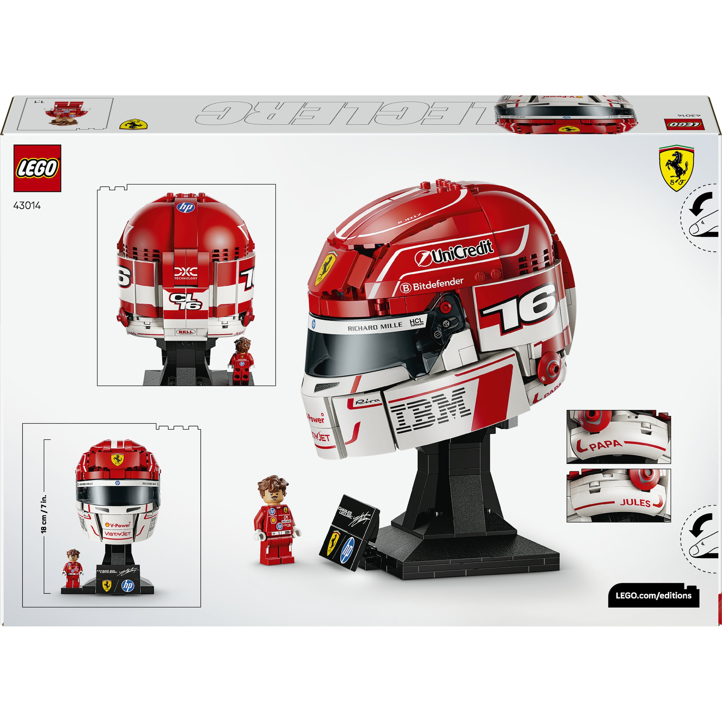 LEGO® Konstruktionsspielsteine »Scuderia Ferrari HP Charles Leclerc Helm (43014)« LEGO Editions Formula 1