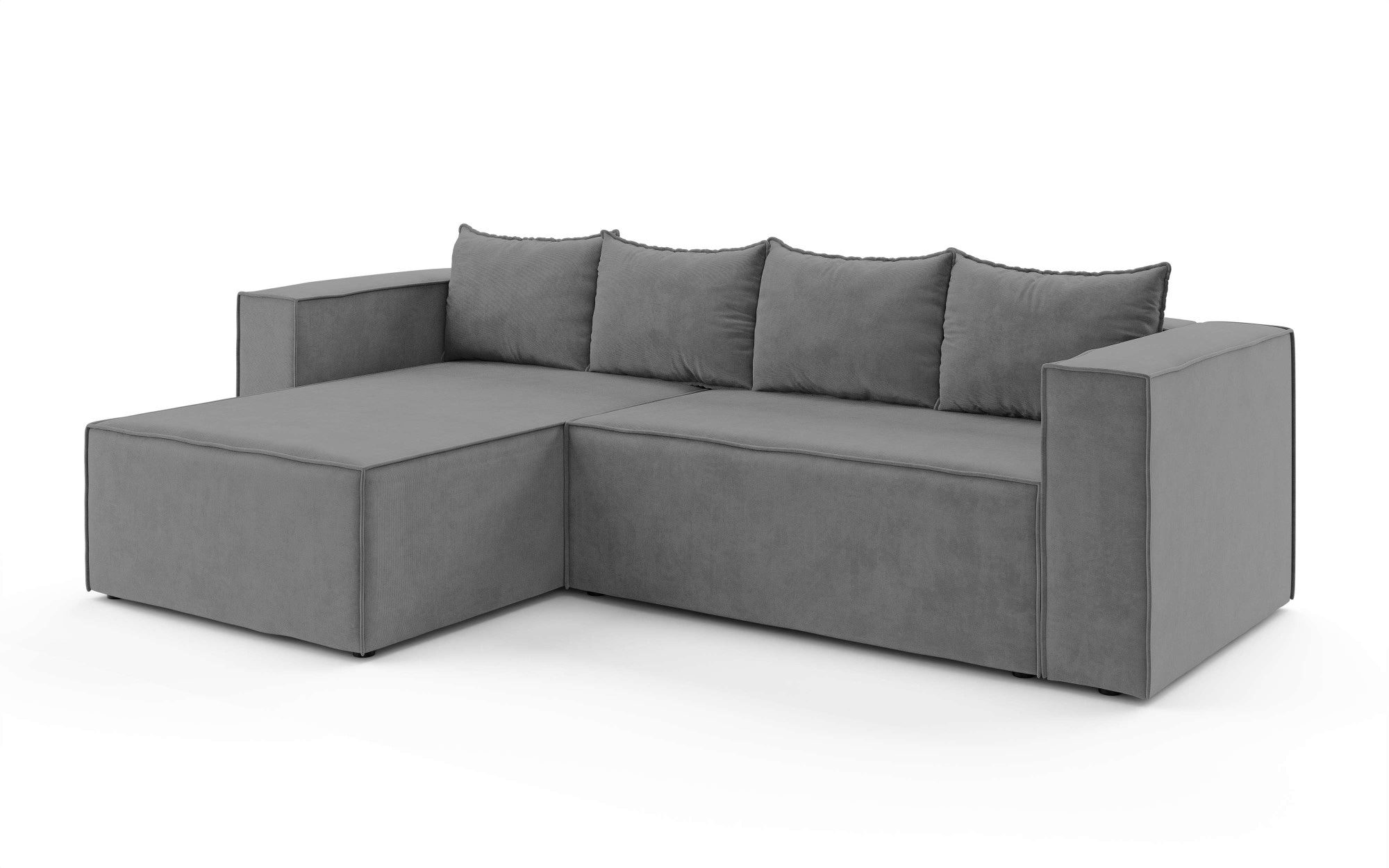 INOSIGN Ecksofa »LINCOLNVILLE mit Bettfunktion und Bettkasten, Maße B/H/T 244/76/150 cm«, L-Form mit Wellenunterfederung, Recamiere beidseitig montierbar