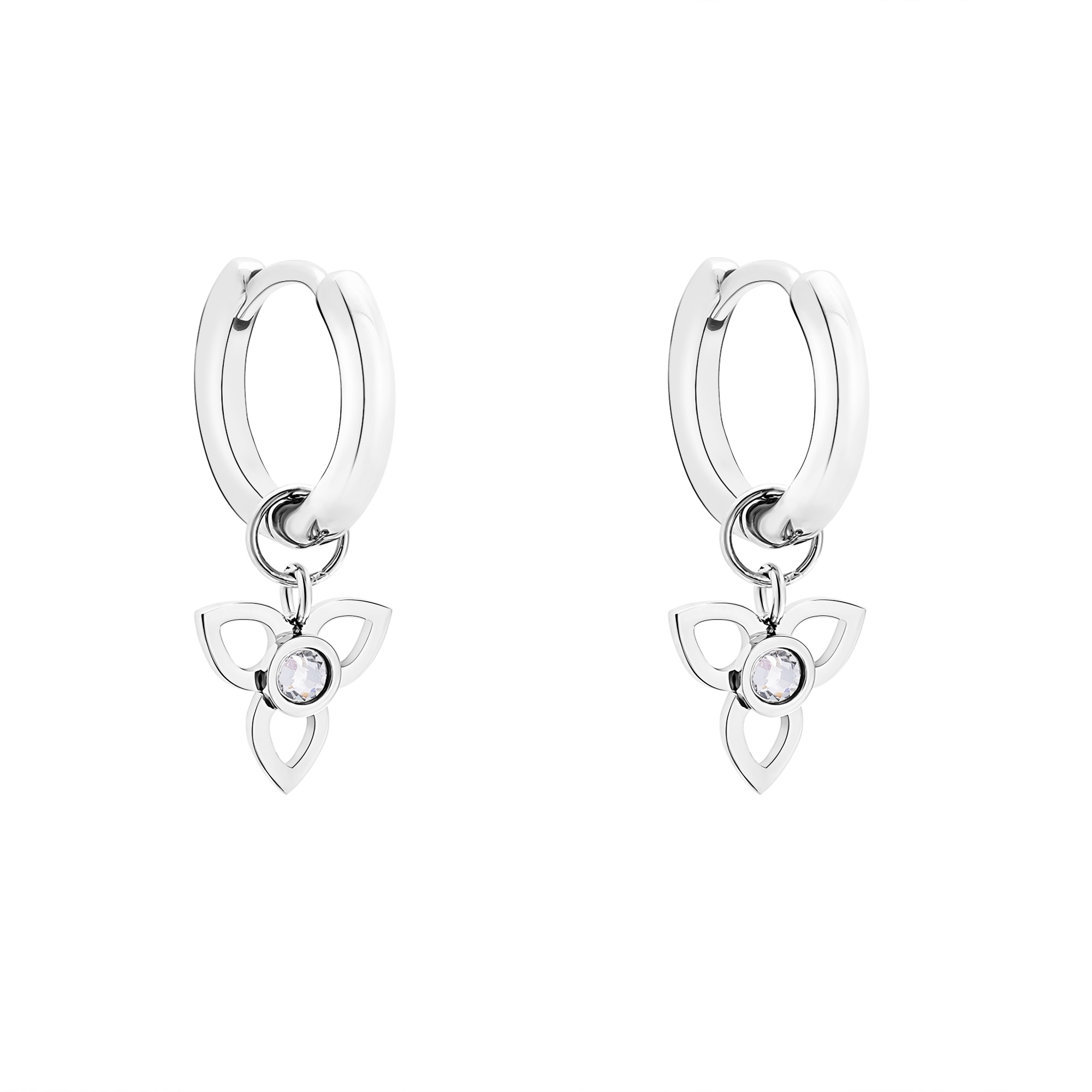 Tamaris Paar Creolen »Schmuck Geschenk Creolen mit abnehmbaren Einhängern in Blüten-Otpik« mit Zirkonia (synth.)