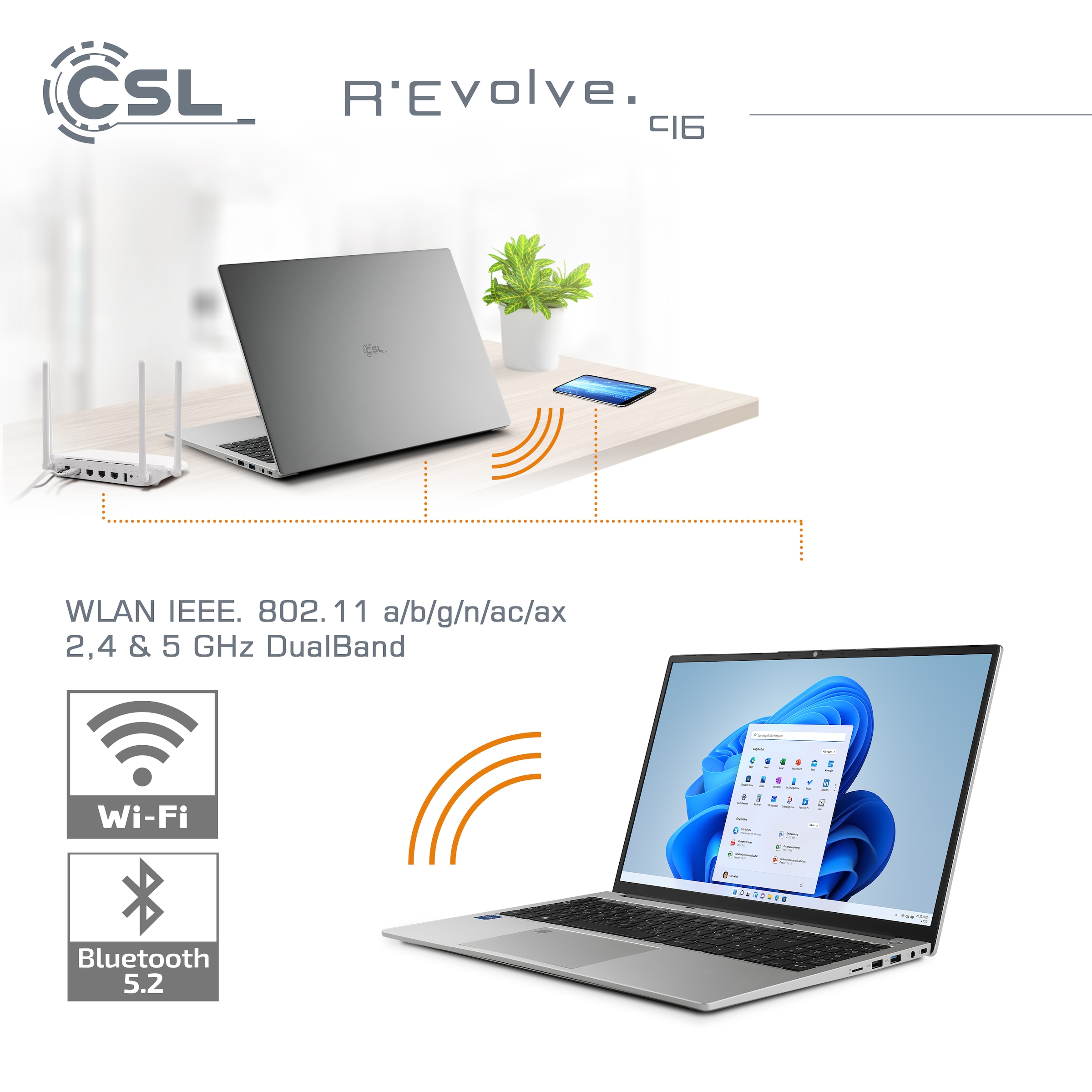 CSL Notebook »R'Evolve C16«, 40,64 cm, / 16 Zoll, Intel, Core i5, Iris Xe 80EU, 2000 GB SSD