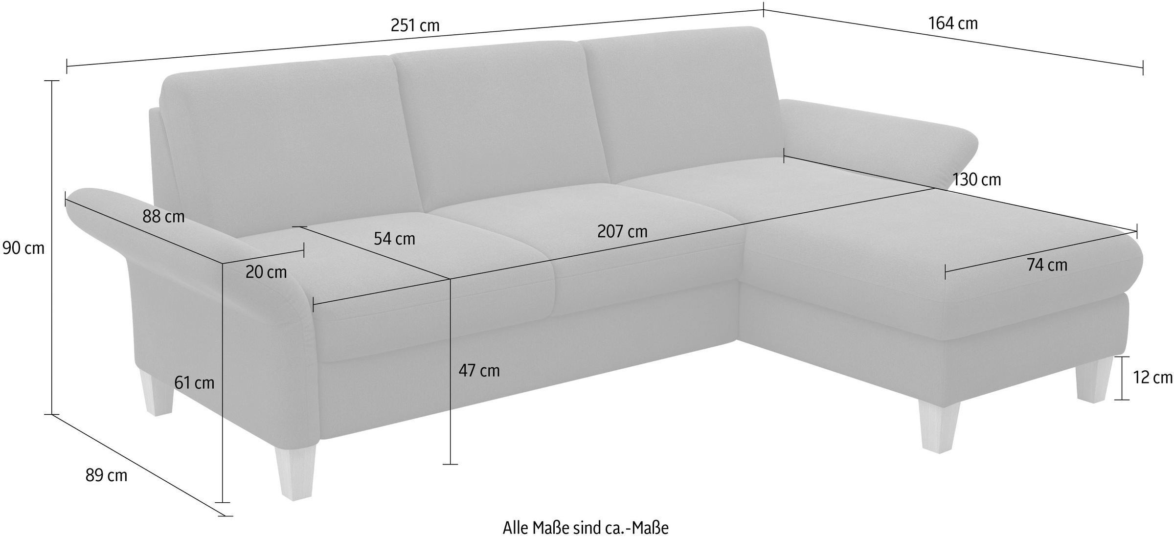 Home affaire Ecksofa »Rochelle, L-Form«, wahlweise mit Armteilverstellung, Bettfunktion und Bettkasten