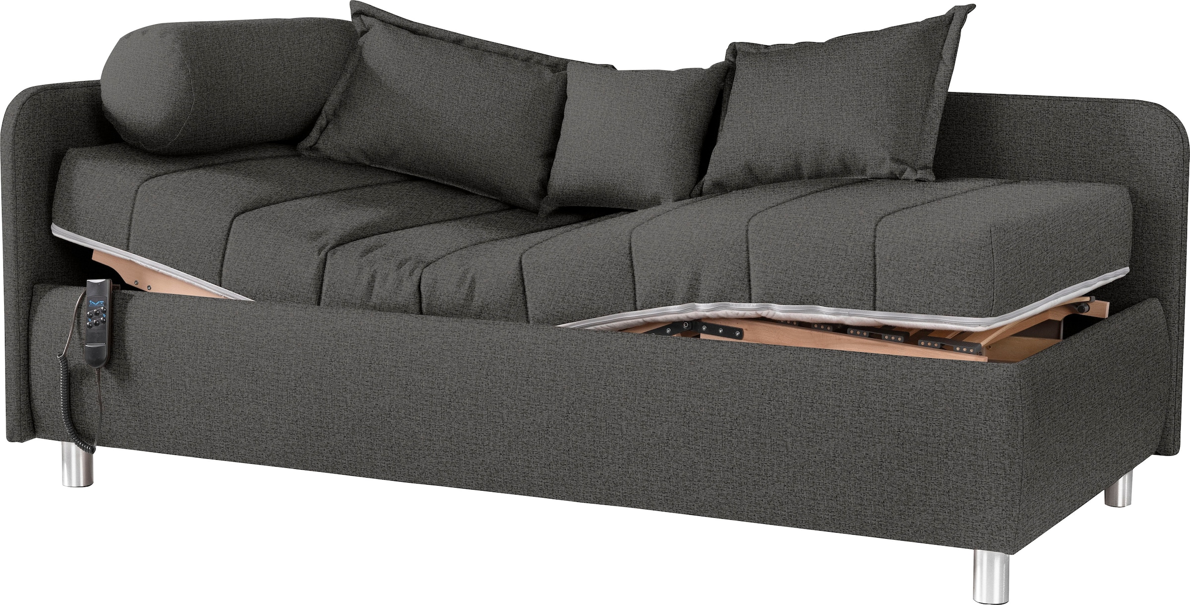 alina Schlafsofa »Kiana«, Liegefläche 90/200 cm oder 100/200 cm, Bettkasten, Zierkissen-Set