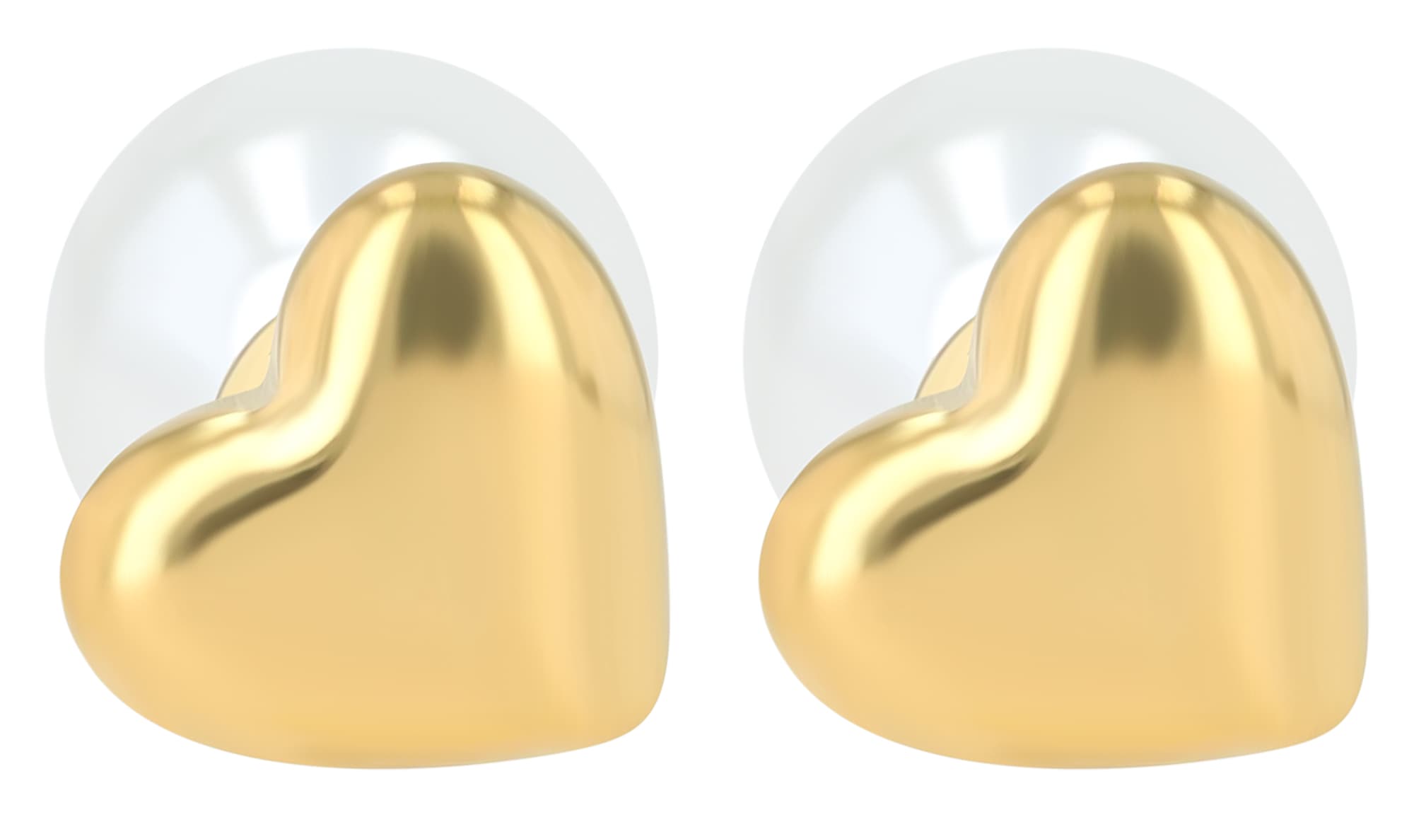 Adelia´s Paar Ohrstecker »Damen Ohrringe ¿ Ohrstecker Herz aus Edelstahl mit Perle«