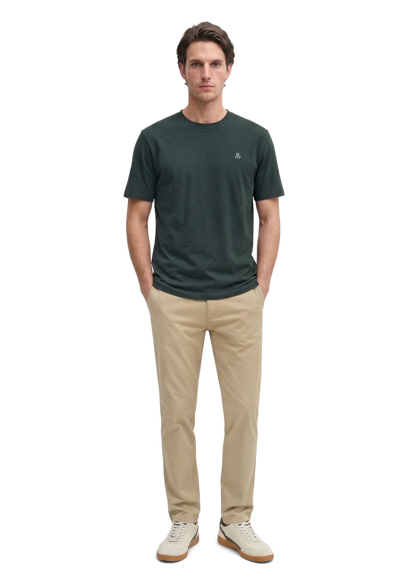 Marc O'Polo T-Shirt »T-shirt, short sleeve, logo print, ribbed collar«