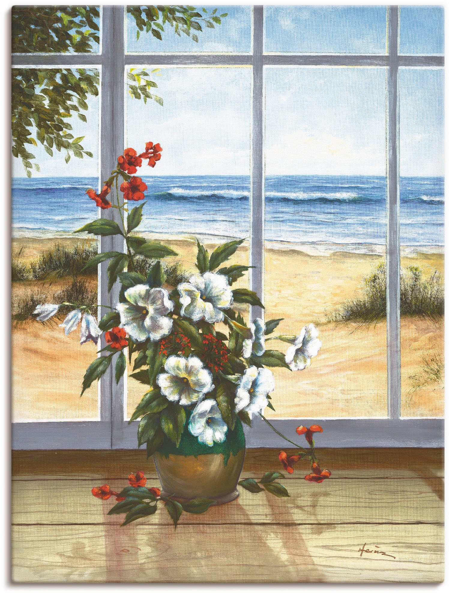 Artland Wandbild »Meerblick«, Fensterblick, (1 St.), als Leinwandbild, Poster in verschied. Größen