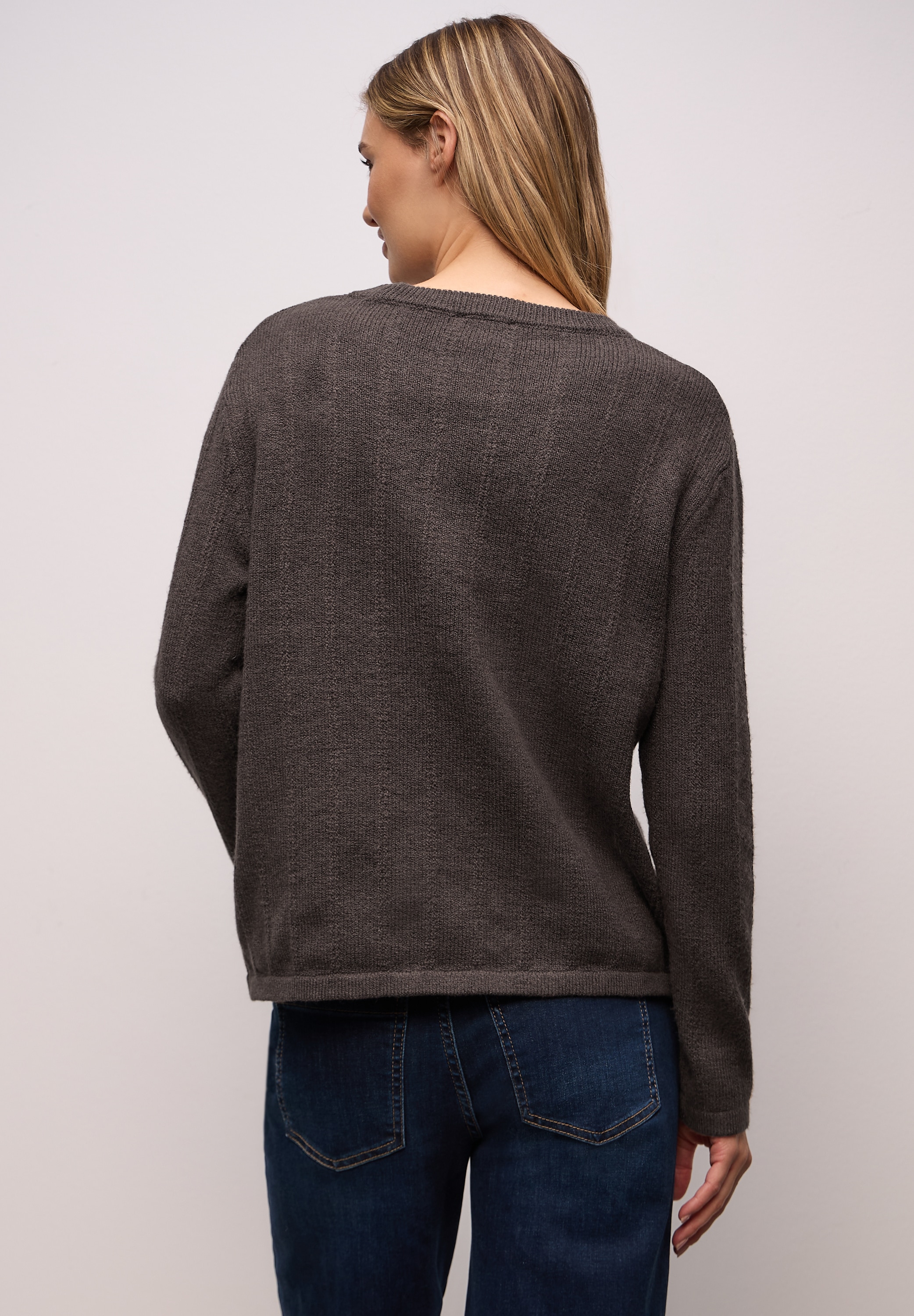 STREET ONE Strickpullover mit Rundhals, strukturiert