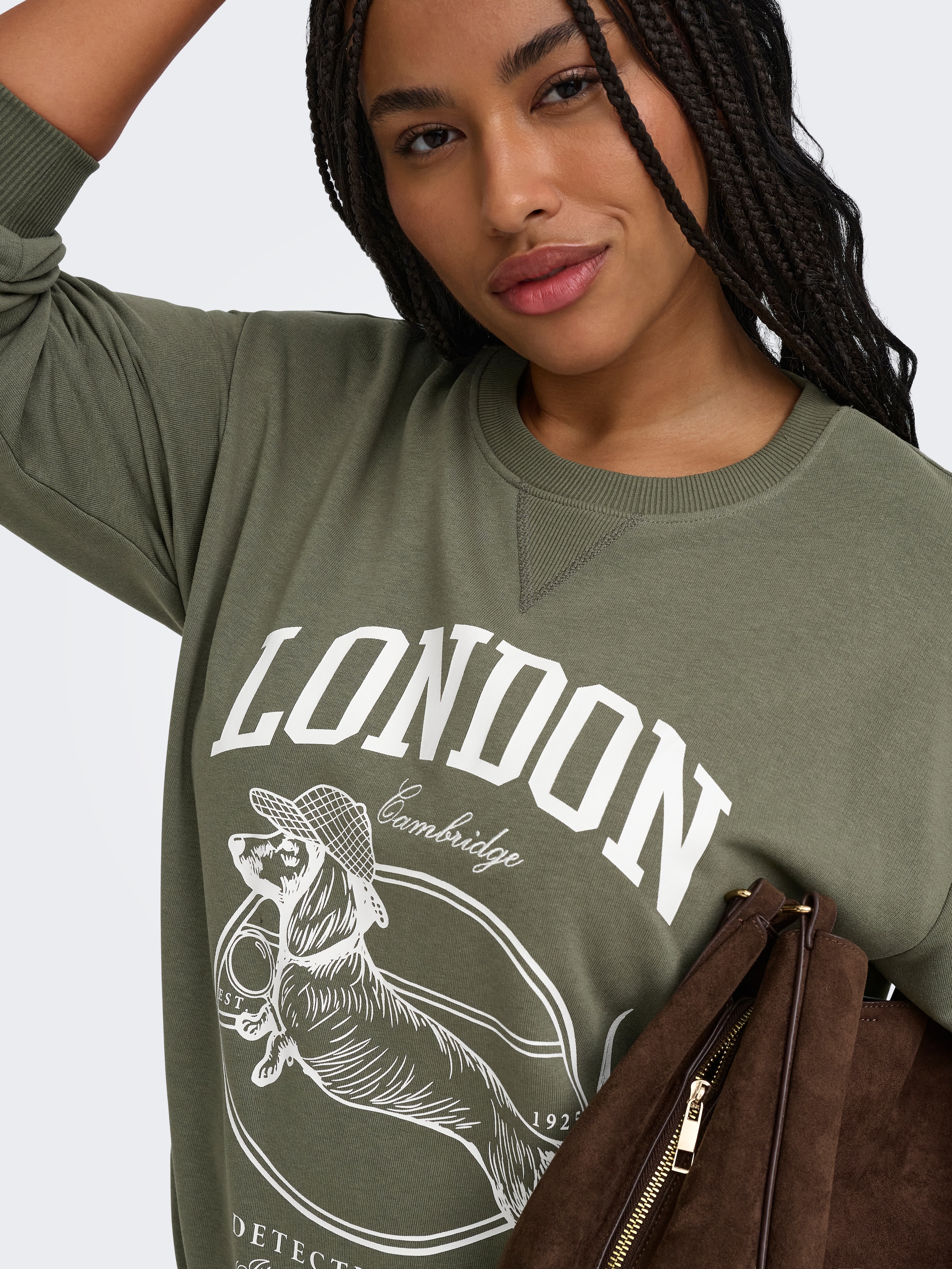 ONLY CARMAKOMA »CARAMELIA LS O-NECK SWEAT JRS«, Baumwollmischung, regular fit
