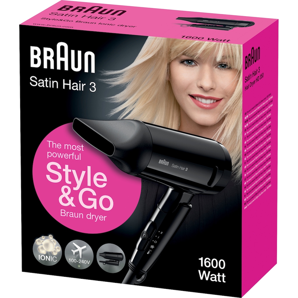 Braun Reisehaartrockner »Braun Satin Hair 3 Style & Go«, 1600 W