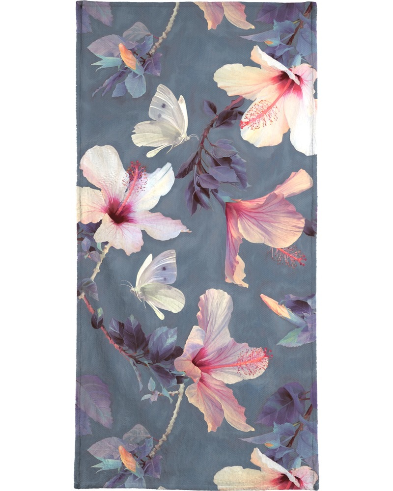 Juniqe Handtuch »Butterflies & Hibiscus Flowers«, (1 St.), Weiche Frottee-Veloursqualität