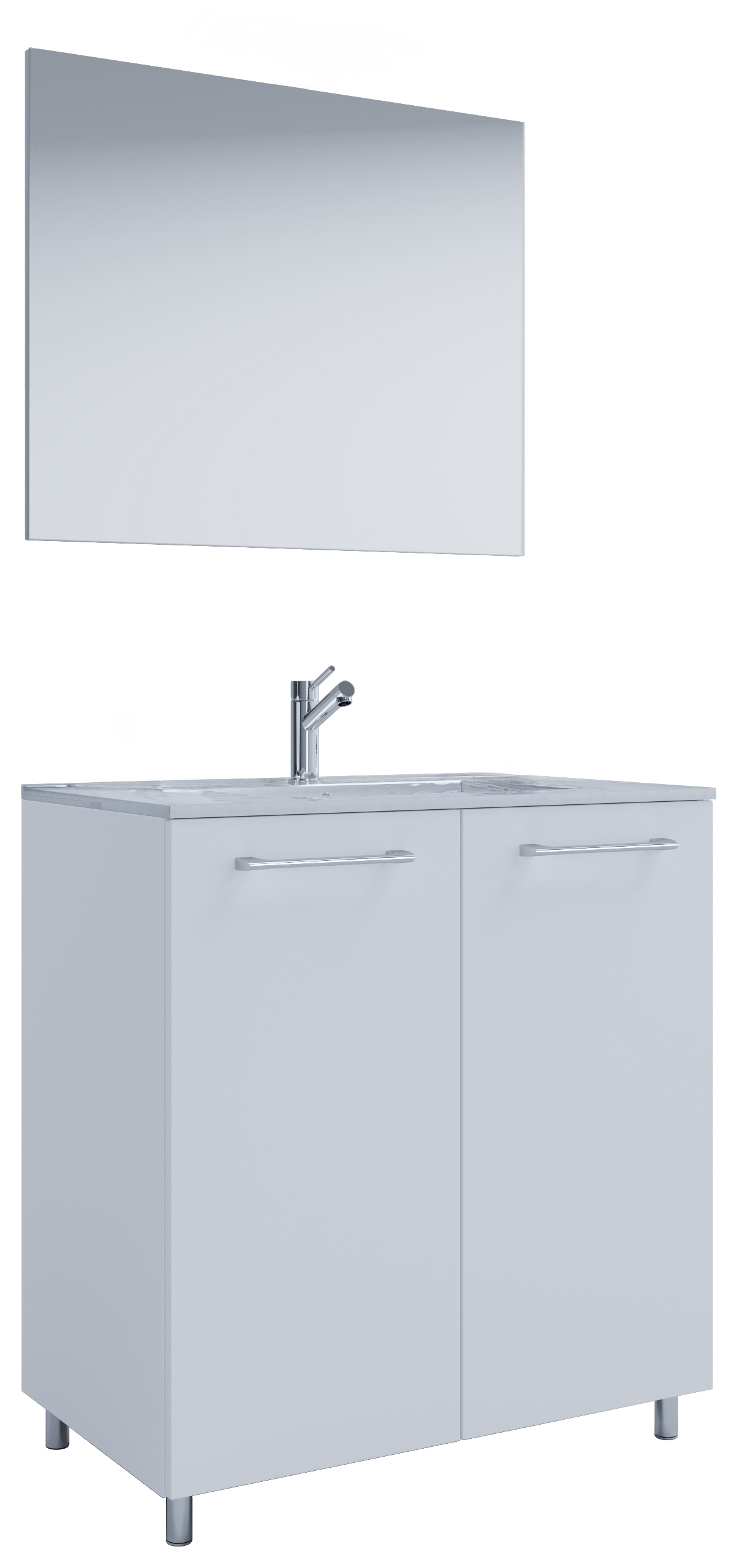 VCM Waschtisch »3.-tlg. Waschplatz Waschtisch Badinos Drehtür SP« 3 Stk. tlg.