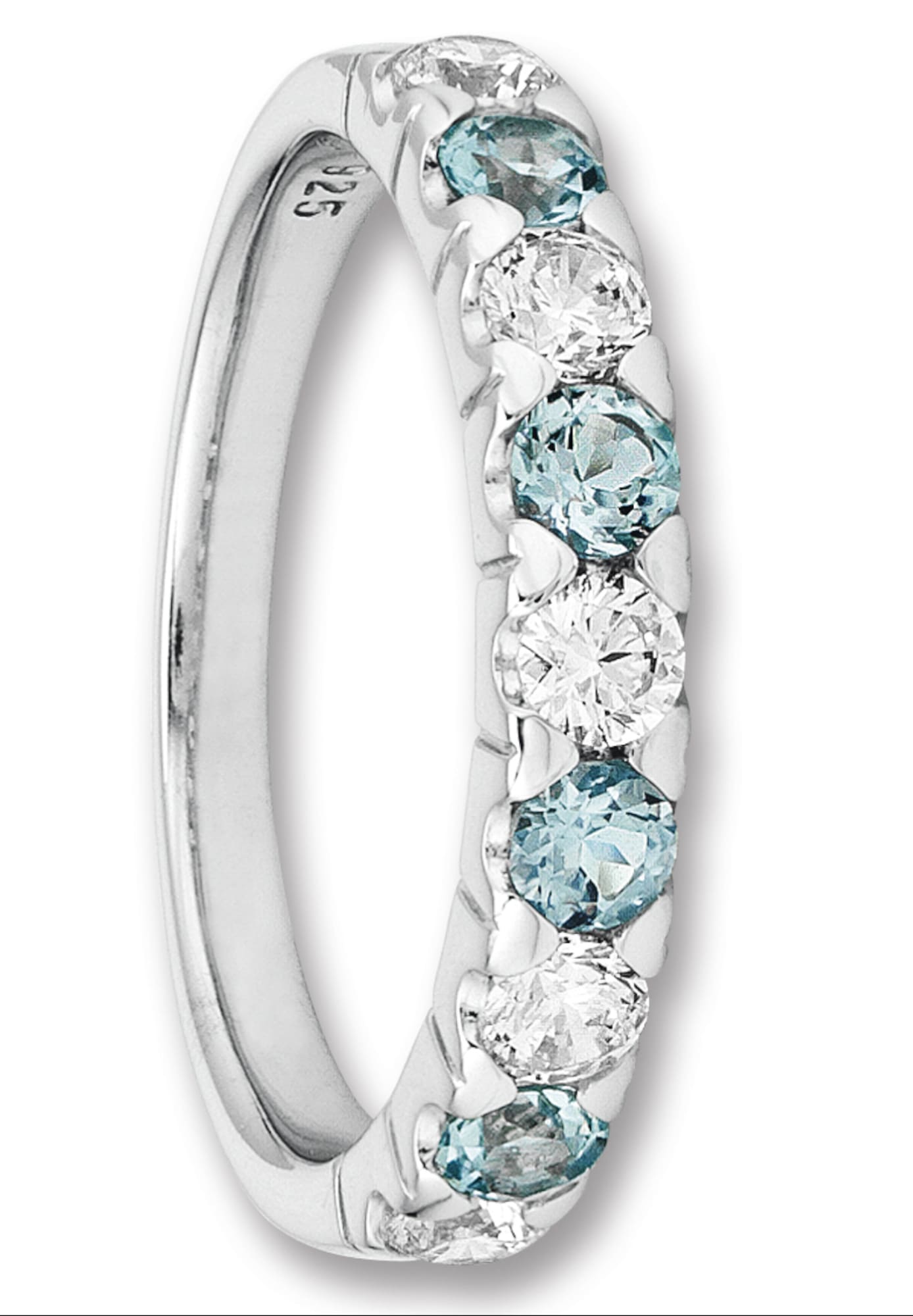 Silberring »Zirkonia & Blau Topas Ring aus 925 Silber«